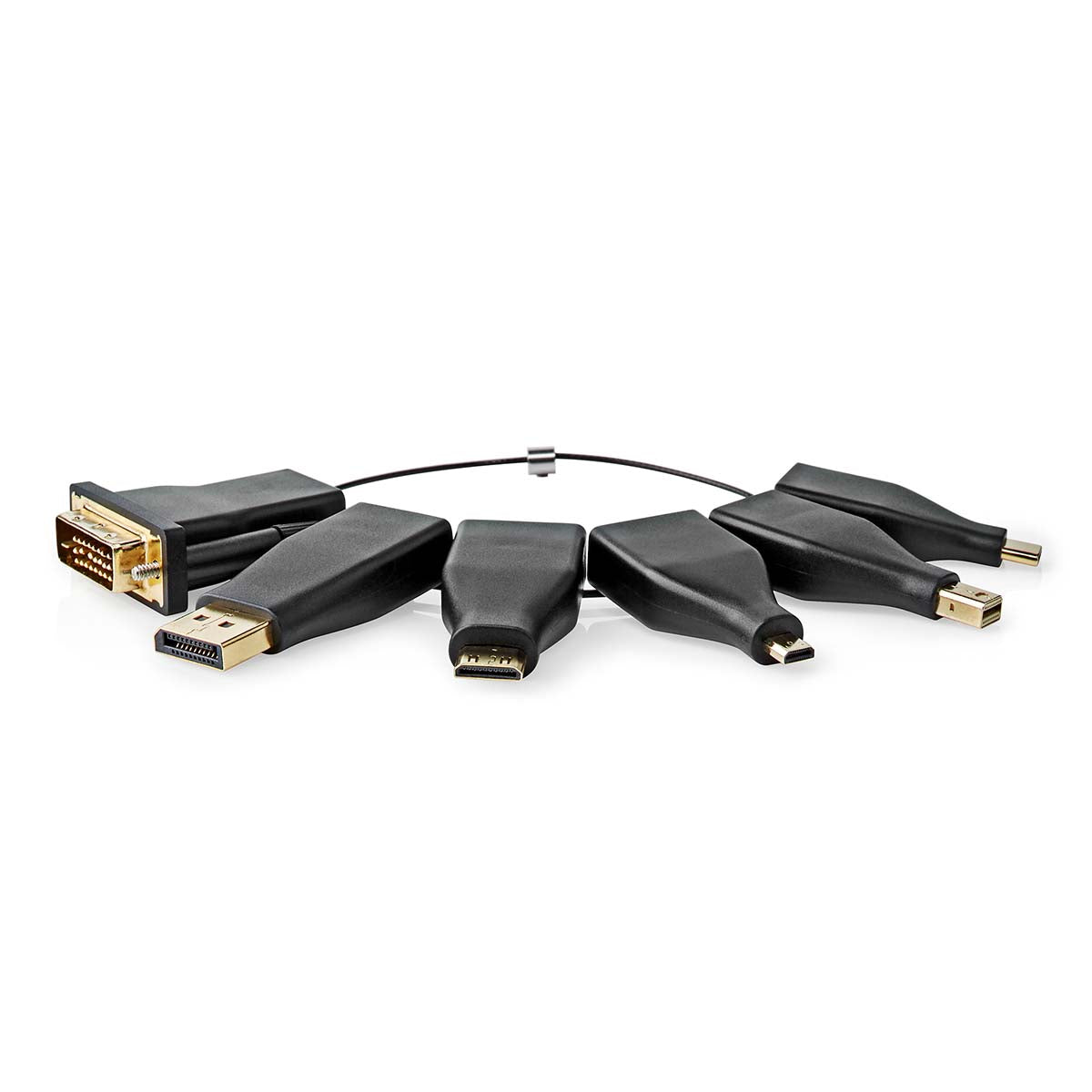 HDMI™ -Adapter | DisplayPort Stecker / DVI-D 24+1-Pin Stecker / HDMI™ Micro Stecker / HDMI™ Mini Stecker / Mini DisplayPort Stecker / USB-C™ Stecker | HDMI™ Buchse | Vergoldet | Gerade | PVC | Schwarz | 1 Stück | Box