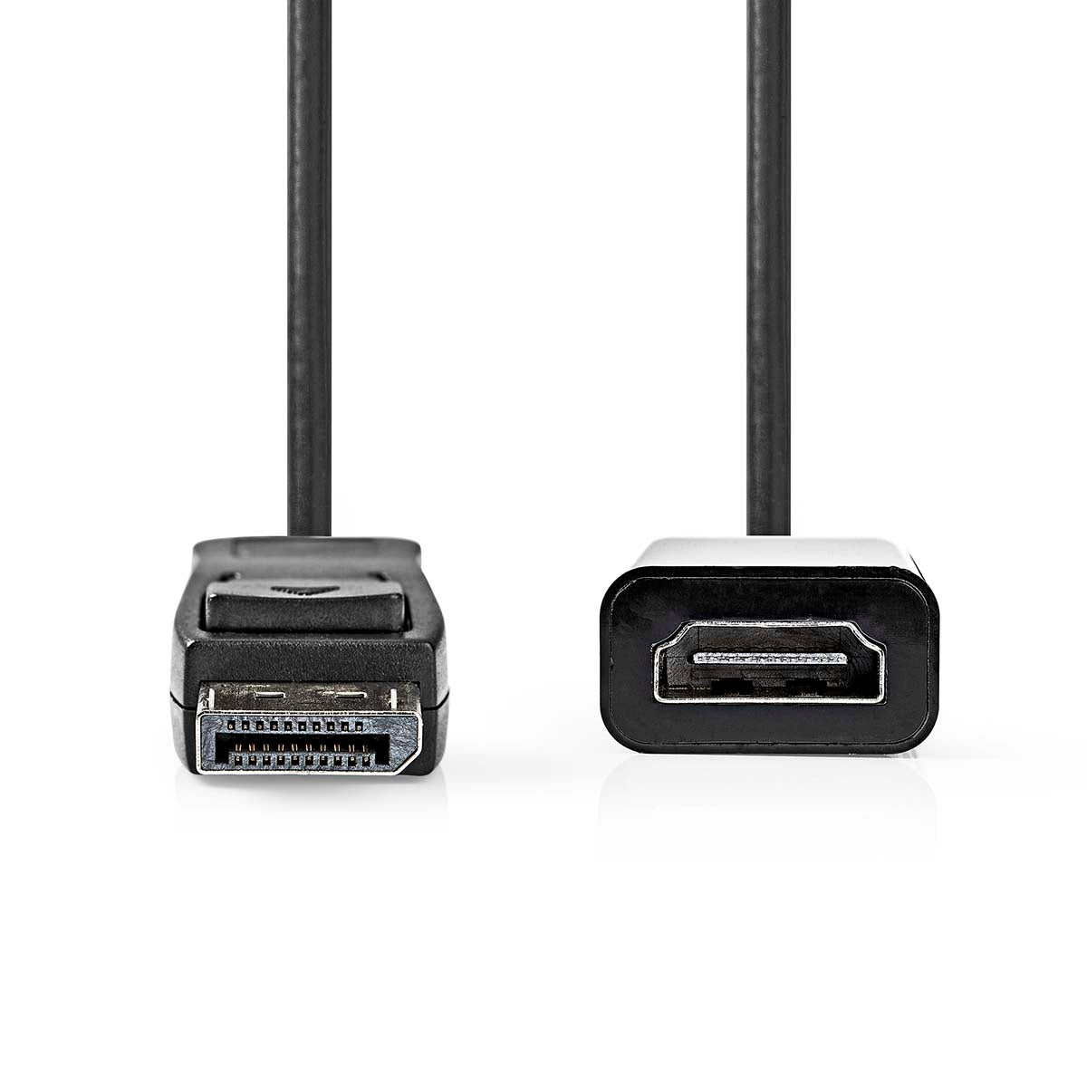 Displayport-Kabel | DisplayPort Stecker | HDMI™ Ausgang | 4K@30Hz | Vernickelt | 0.20 m | Rund | PVC | Schwarz | Box