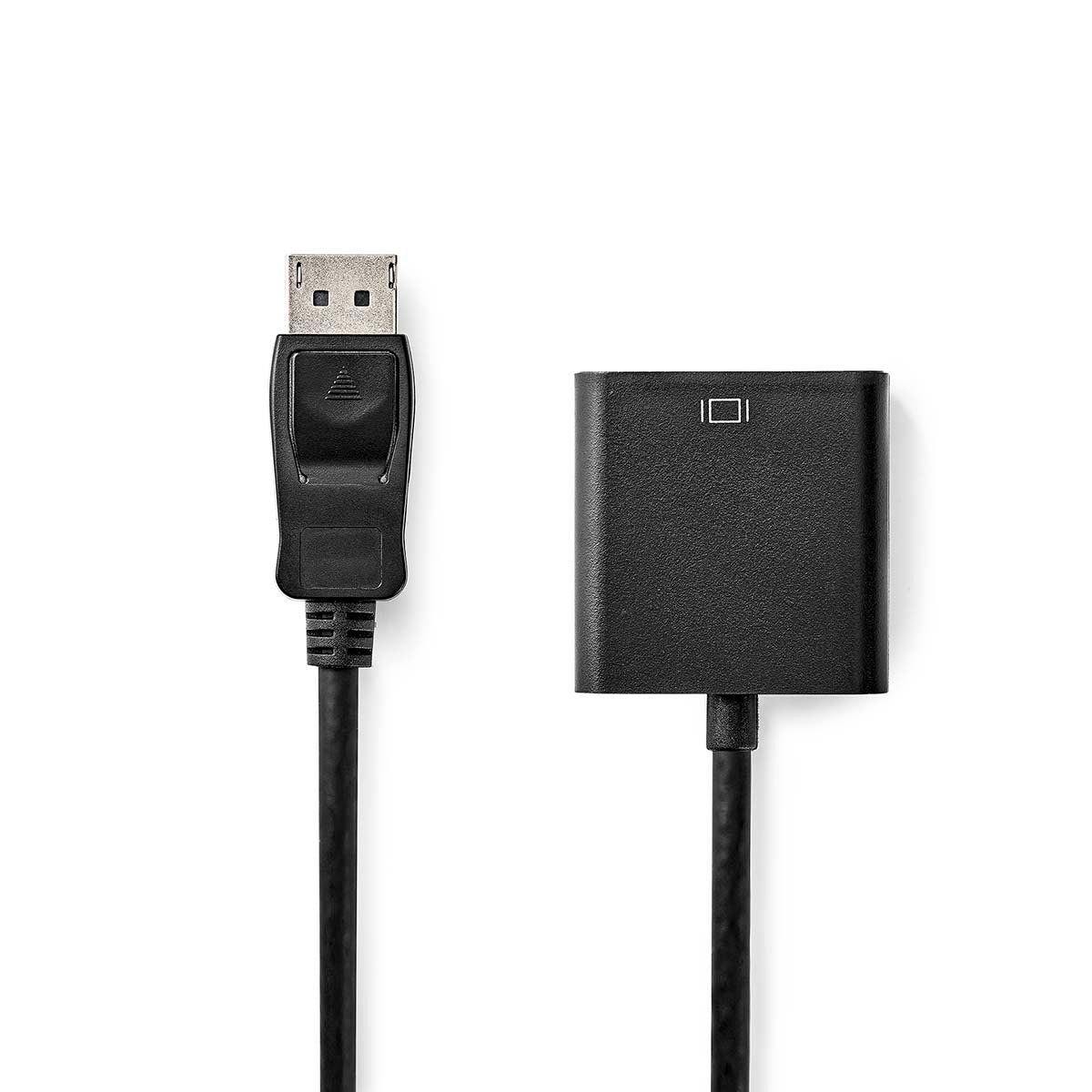 Displayport-Adapter | DisplayPort Stecker | VGA Buchse | 1080p | Vernickelt | 0.20 m | Rund | Schwarz | Box