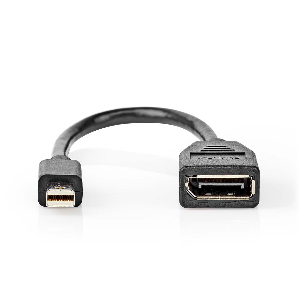 Mini Displayport-Kabel | DisplayPort 1.4 | Mini DisplayPort Stecker | DisplayPort Buchse | 48 Gbps | Vernickelt | 0.20 m | Rund | PVC | Schwarz | Blister