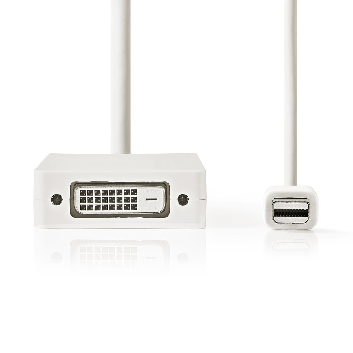 Mini Displayport-Kabel | DisplayPort 1.2 | Mini DisplayPort Stecker | DVI-D 24+1-Pin Buchse / HDMI™ Eingang / VGA Buchse | 21.6 Gbps | Vernickelt | 0.20 m | Rund | PVC | Weiss | Blister