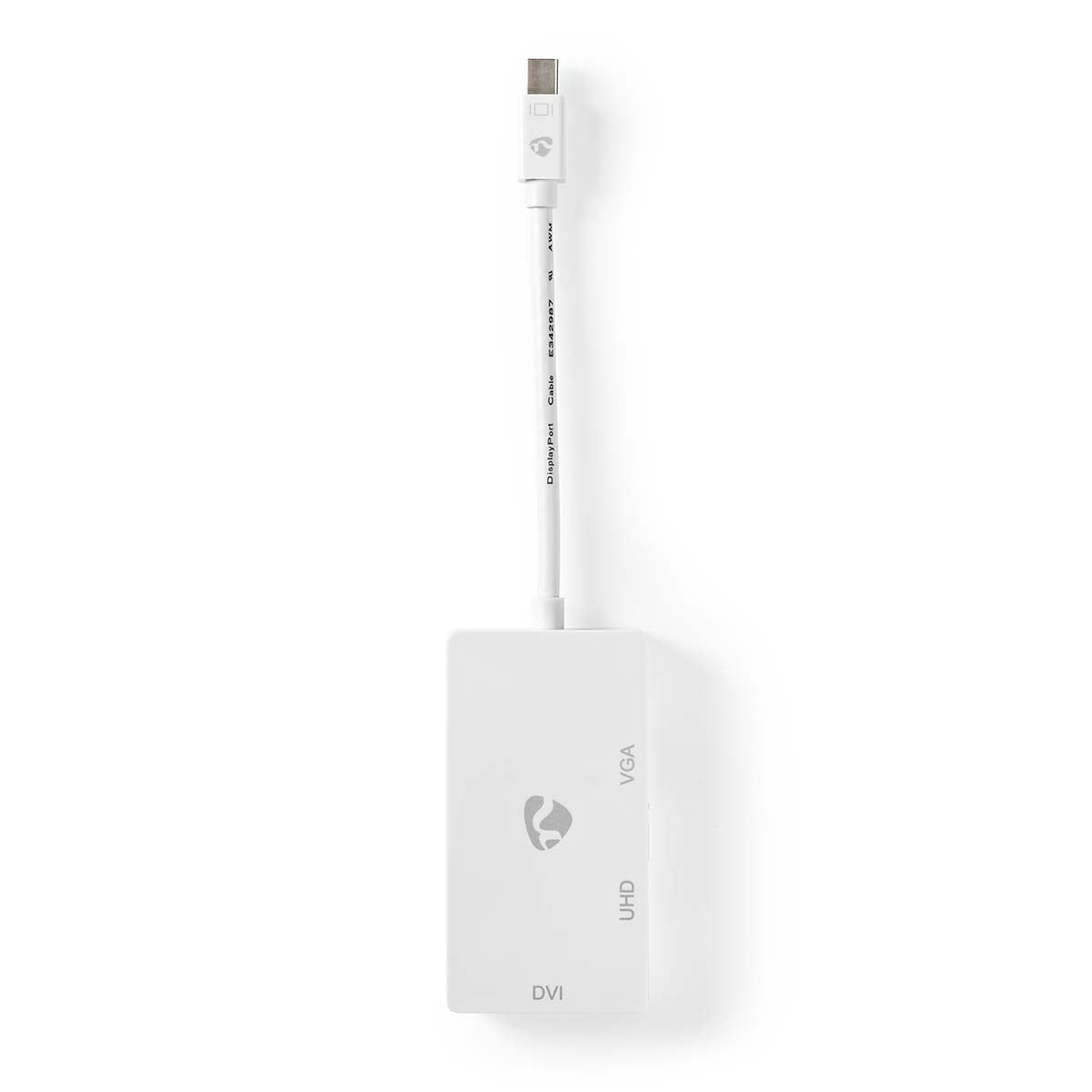 Displayport-Adapter | Mini DisplayPort Stecker | DVI-D 24+1-Pin Buchse / HDMI™ Buchse / VGA Buchse | 4K@60Hz | Vernickelt | Schaltbar | 0.20 m | Rund | ABS | ABS | Weiss | Box