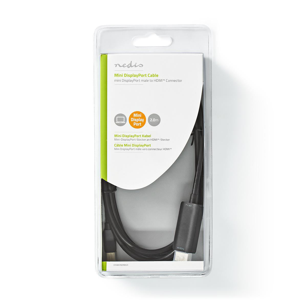 Mini Displayport-Kabel | DisplayPort 1.4 | Mini DisplayPort Stecker | HDMI™ Stecker | 48 Gbps | Vernickelt | 2.00 m | Rund | PVC | Schwarz | Blister