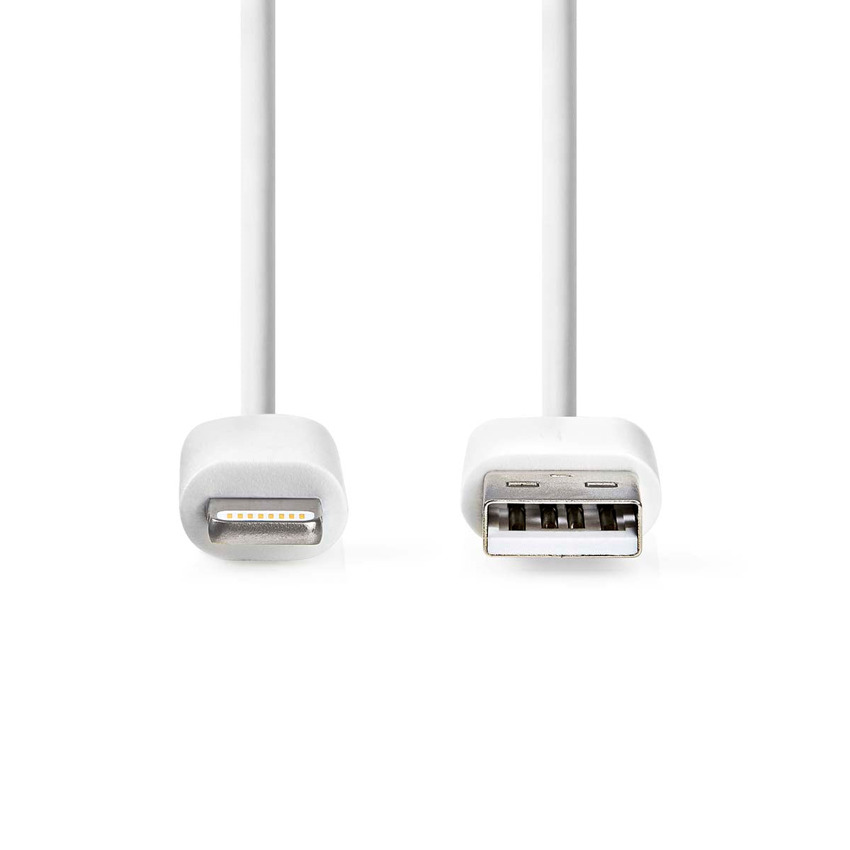 Lightning Kabel | USB 2.0 | Apple Lightning 8-Pin | USB-A Stecker | 480 Mbps | Vernickelt | 1.00 m | Rund | PVC | Weiss | Box