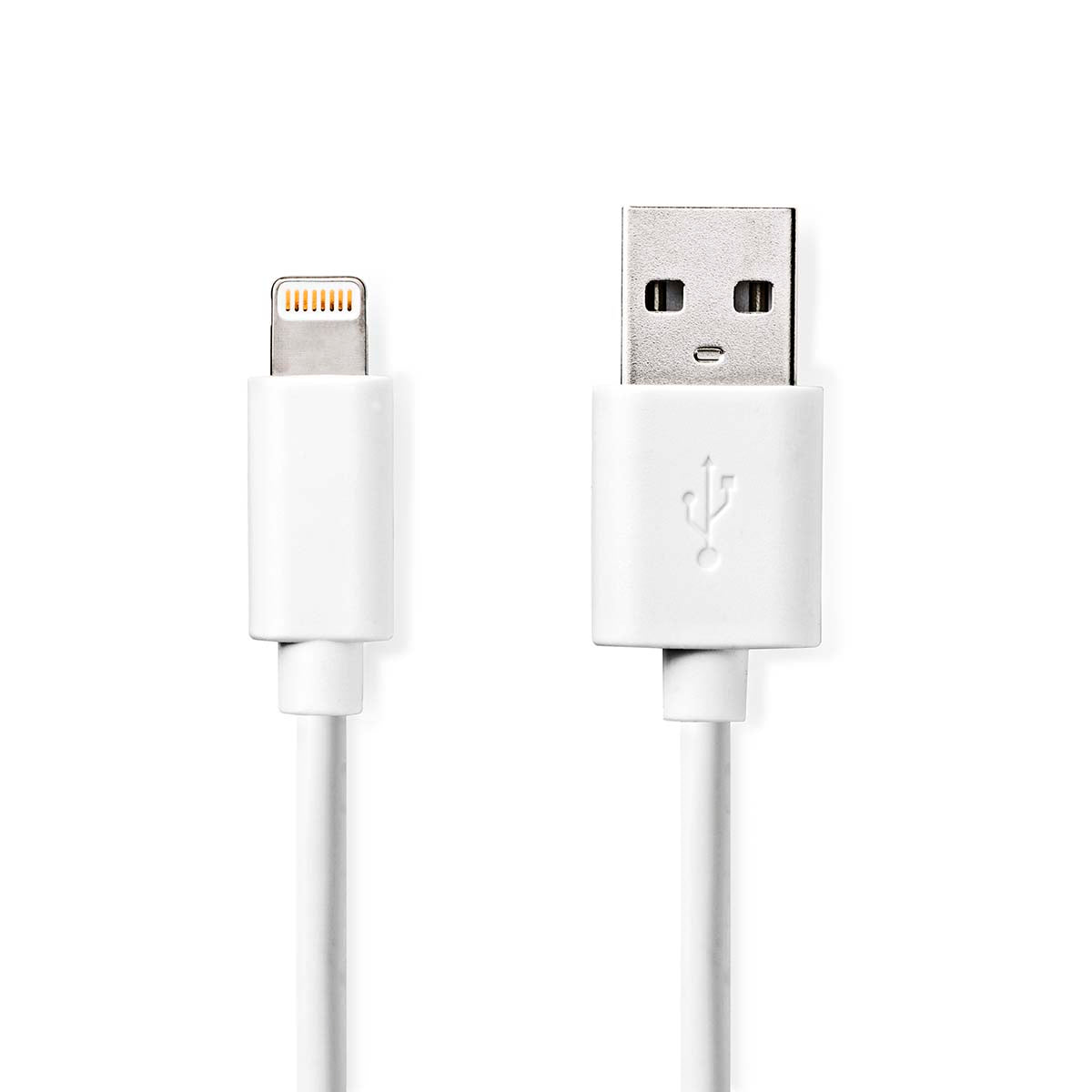 Lightning Kabel | USB 2.0 | Apple Lightning 8-Pin | USB-A Stecker | 480 Mbps | Vernickelt | 1.00 m | Rund | PVC | Weiss | Box