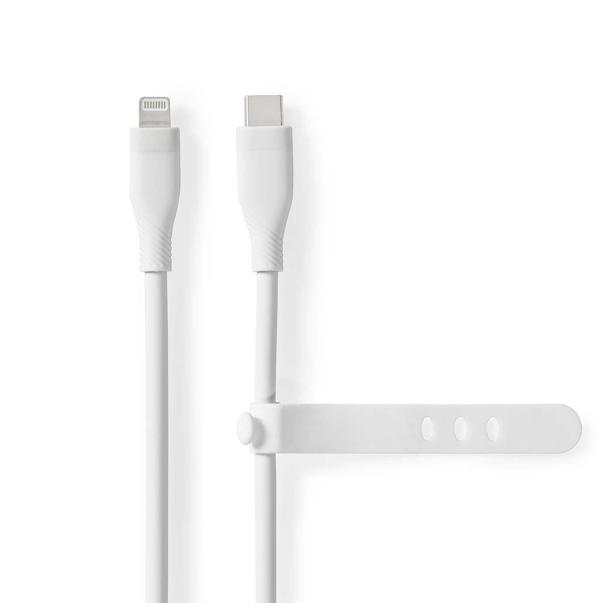 Lightning Kabel | USB 2.0 | Apple Lightning 8-Pin | USB-C™ Stecker | 480 Mbps | Vernickelt | 1.50 m | Rund | Silikon | Weiss | Box