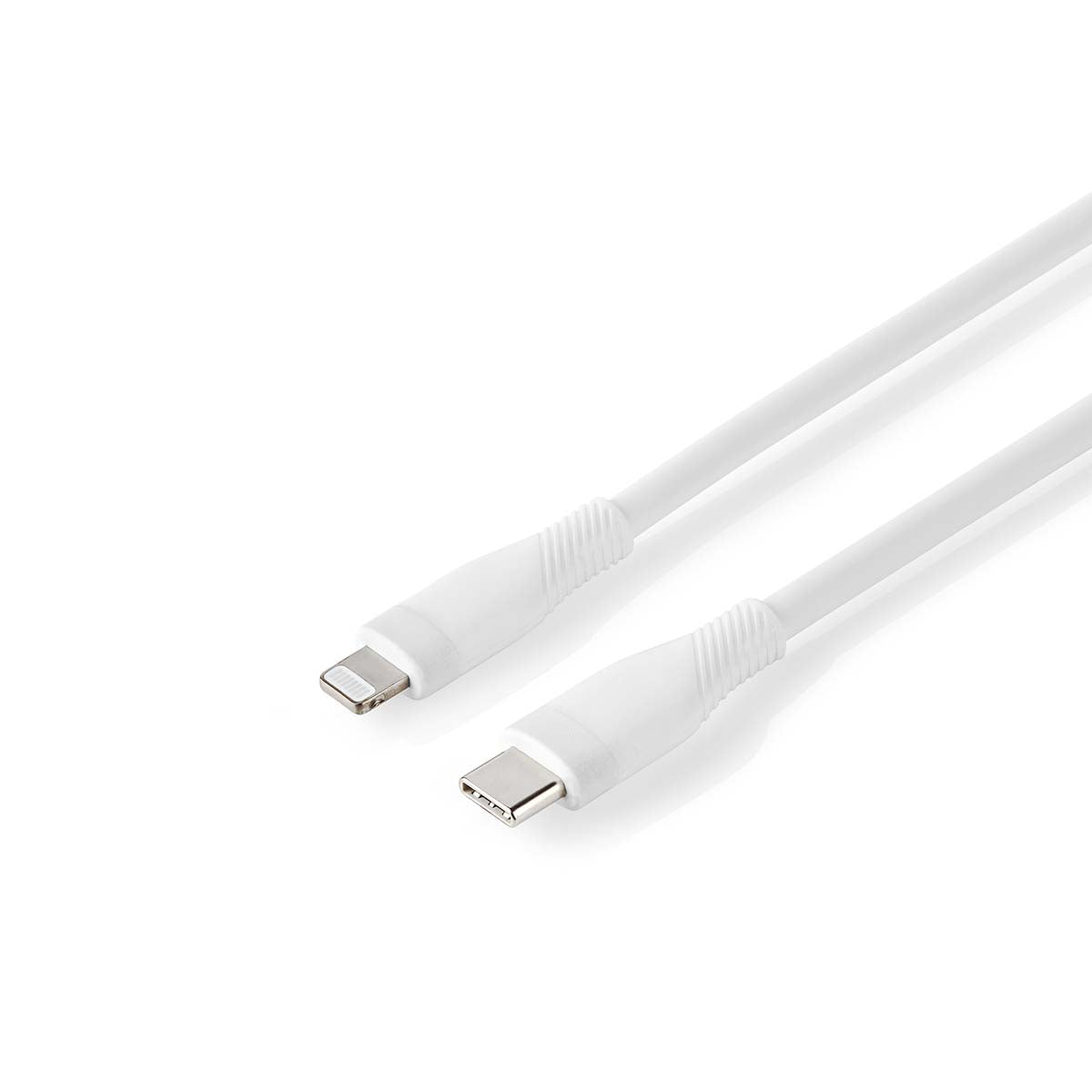 Lightning Kabel | USB 2.0 | Apple Lightning 8-Pin | USB-C™ Stecker | 480 Mbps | Vernickelt | 1.50 m | Rund | Silikon | Weiss | Box