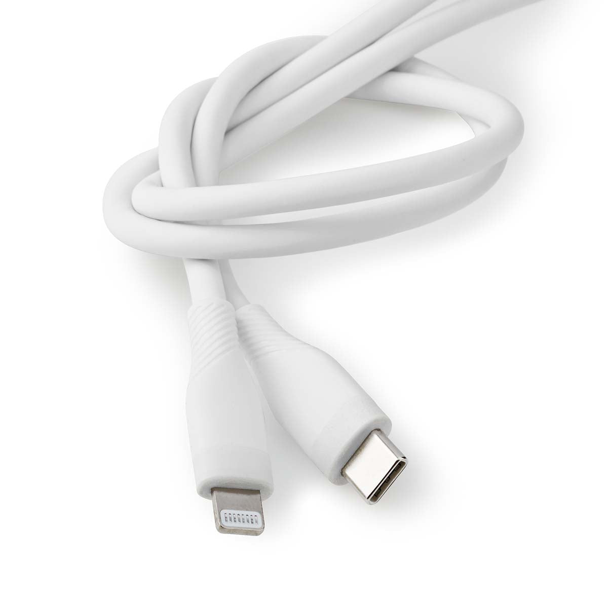 Lightning Kabel | USB 2.0 | Apple Lightning 8-Pin | USB-C™ Stecker | 480 Mbps | Vernickelt | 1.50 m | Rund | Silikon | Weiss | Box