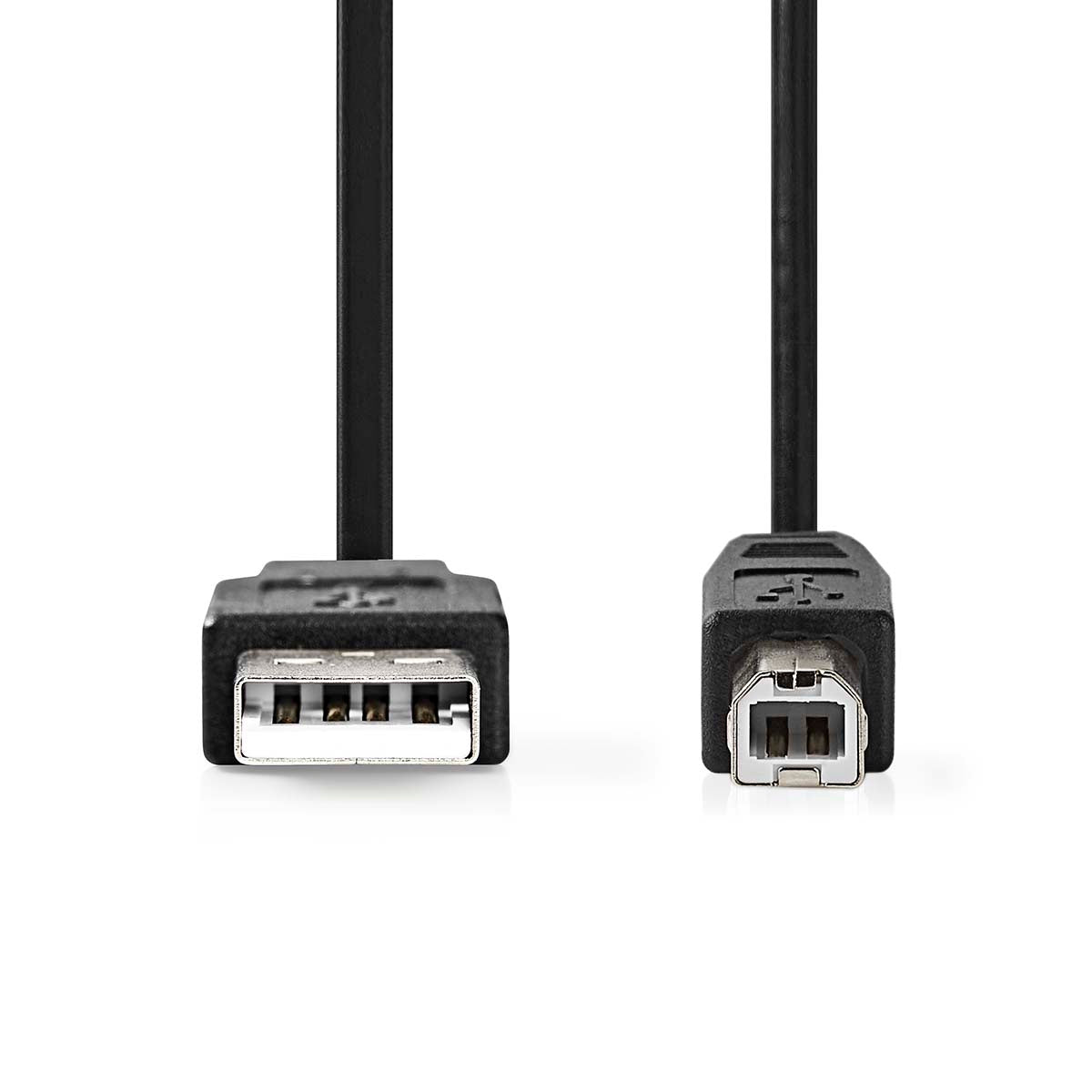 USB-Kabel | USB 2.0 | USB-A Stecker | USB-B Stecker | 480 Mbps | Vernickelt | 1.00 m | Rund | PVC | Schwarz | Box