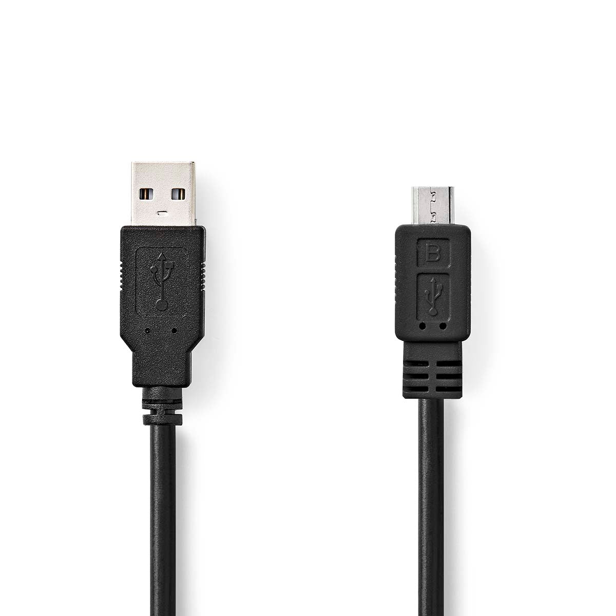 USB-Kabel | USB 2.0 | USB-A Stecker | USB Micro-B Stecker | 480 Mbps | Vernickelt | 1.00 m | Rund | PVC | Schwarz | Box