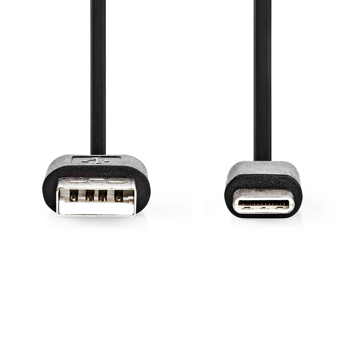 USB-Kabel | USB 2.0 | USB-A Stecker | USB-C™ Stecker | 60 W | 480 Mbps | Vernickelt | 0.10 m | Rund | PVC | Schwarz | Blister