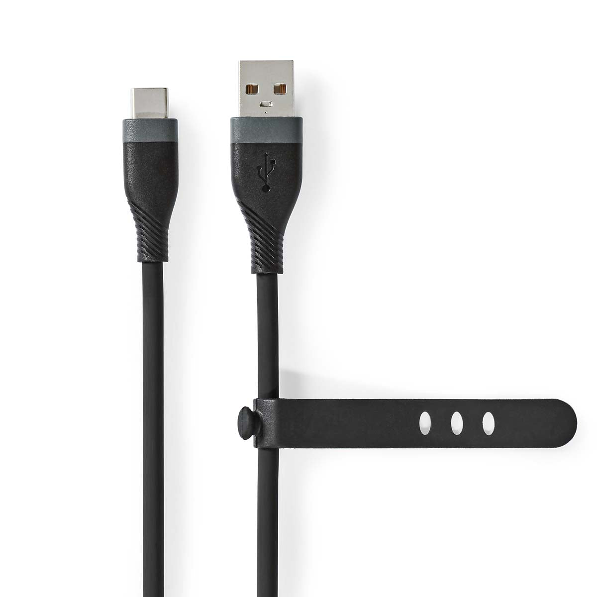 USB-Kabel | USB 2.0 | USB-A Stecker | USB-C™ Stecker | 15 W | 480 Mbps | Vernickelt | 1.50 m | Rund | Silikon | Schwarz | Box