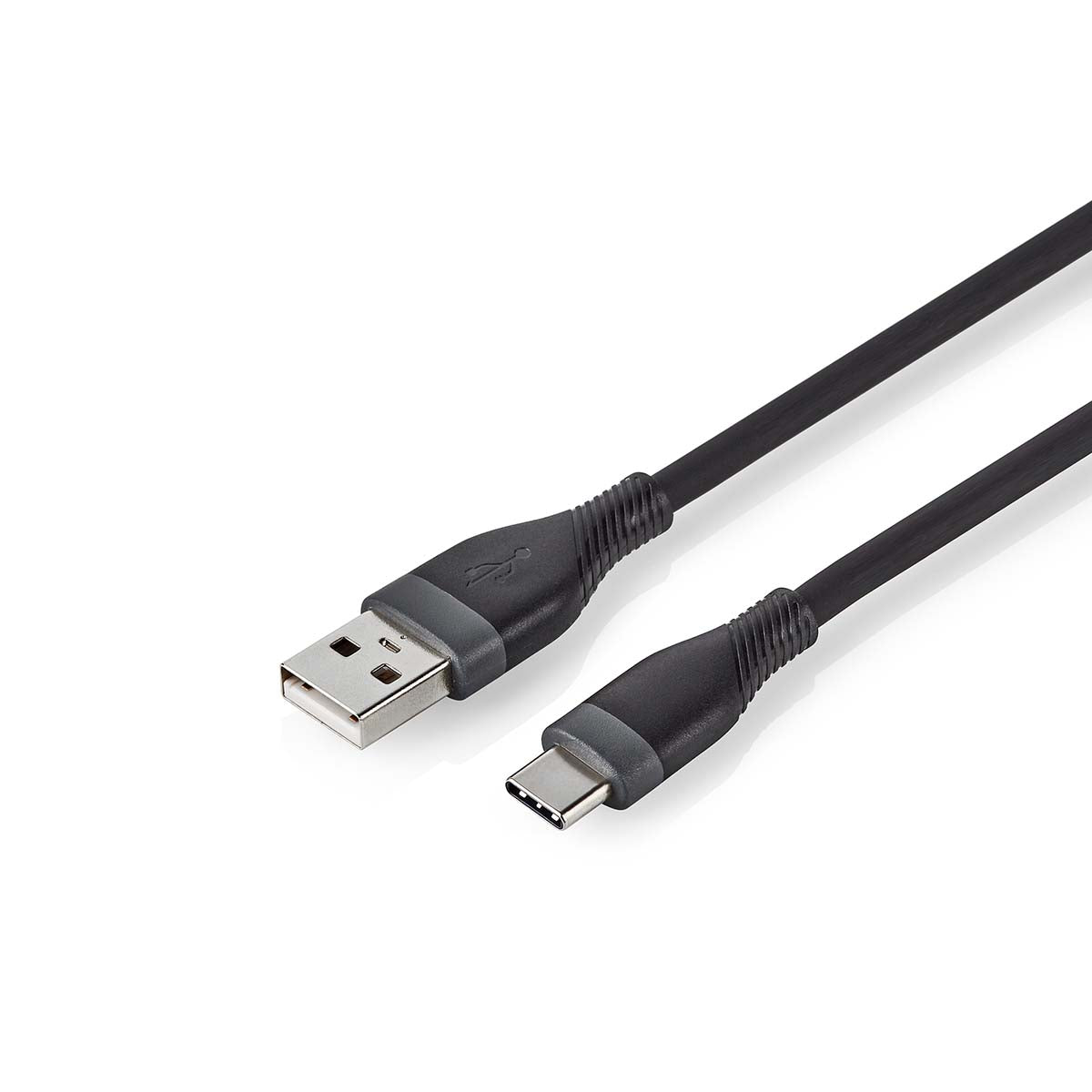 USB-Kabel | USB 2.0 | USB-A Stecker | USB-C™ Stecker | 15 W | 480 Mbps | Vernickelt | 1.50 m | Rund | Silikon | Schwarz | Box