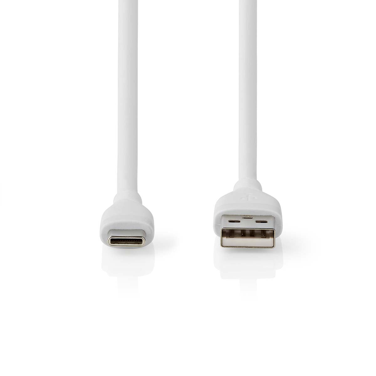 USB-Kabel | USB 2.0 | USB-A Stecker | USB-C™ Stecker | 15 W | 480 Mbps | Vernickelt | 1.50 m | Rund | Silikon | Weiss | Box