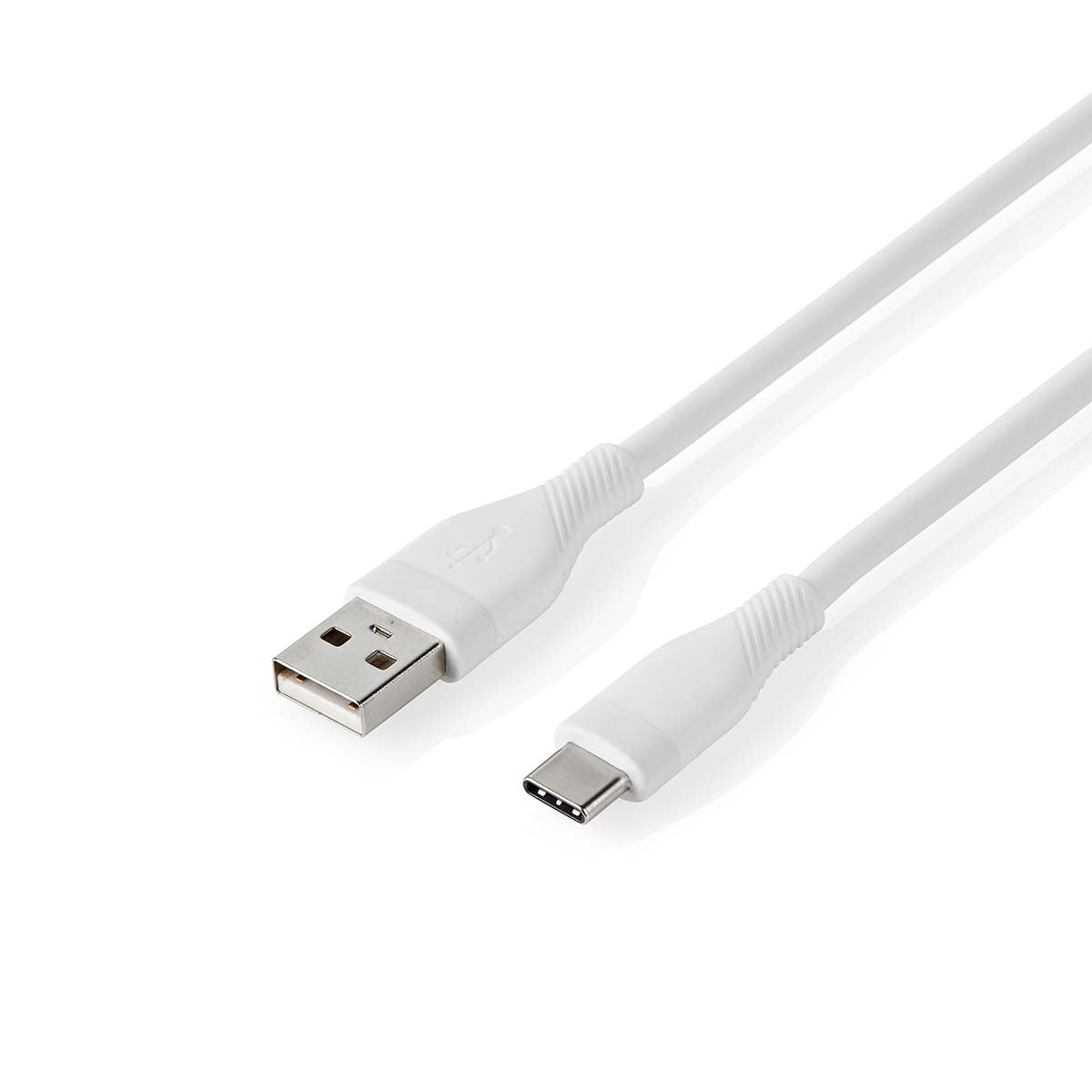 USB-Kabel | USB 2.0 | USB-A Stecker | USB-C™ Stecker | 15 W | 480 Mbps | Vernickelt | 1.50 m | Rund | Silikon | Weiss | Box