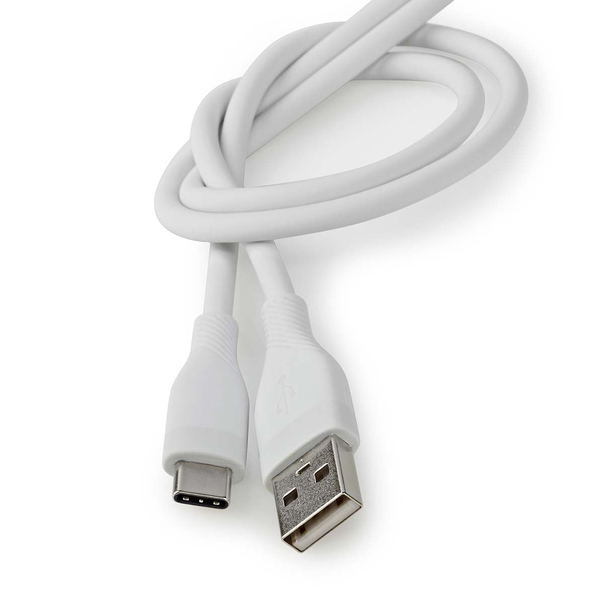 USB-Kabel | USB 2.0 | USB-A Stecker | USB-C™ Stecker | 15 W | 480 Mbps | Vernickelt | 1.50 m | Rund | Silikon | Weiss | Box