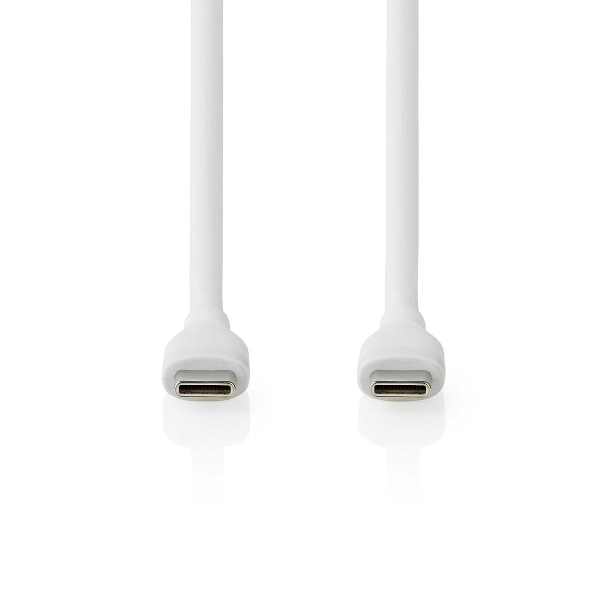 USB-Kabel | USB 2.0 | USB-C™ Stecker | USB-C™ Stecker | 60 W | 480 Mbps | Vernickelt | 1.50 m | Rund | Silikon | Weiss | Box