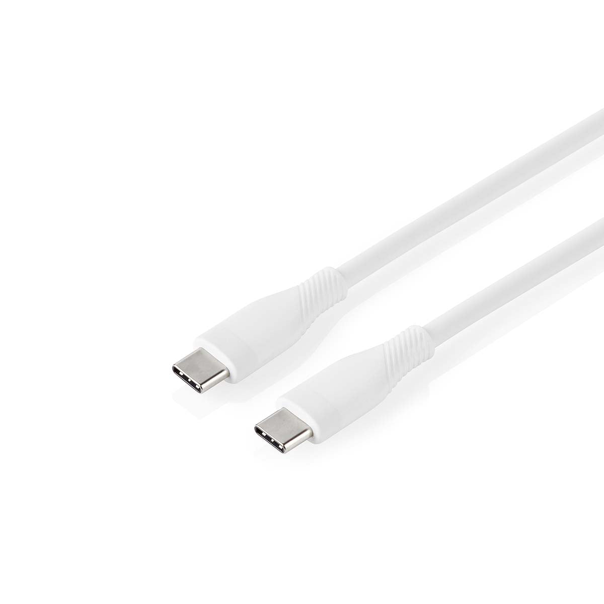 USB-Kabel | USB 2.0 | USB-C™ Stecker | USB-C™ Stecker | 60 W | 480 Mbps | Vernickelt | 1.50 m | Rund | Silikon | Weiss | Box