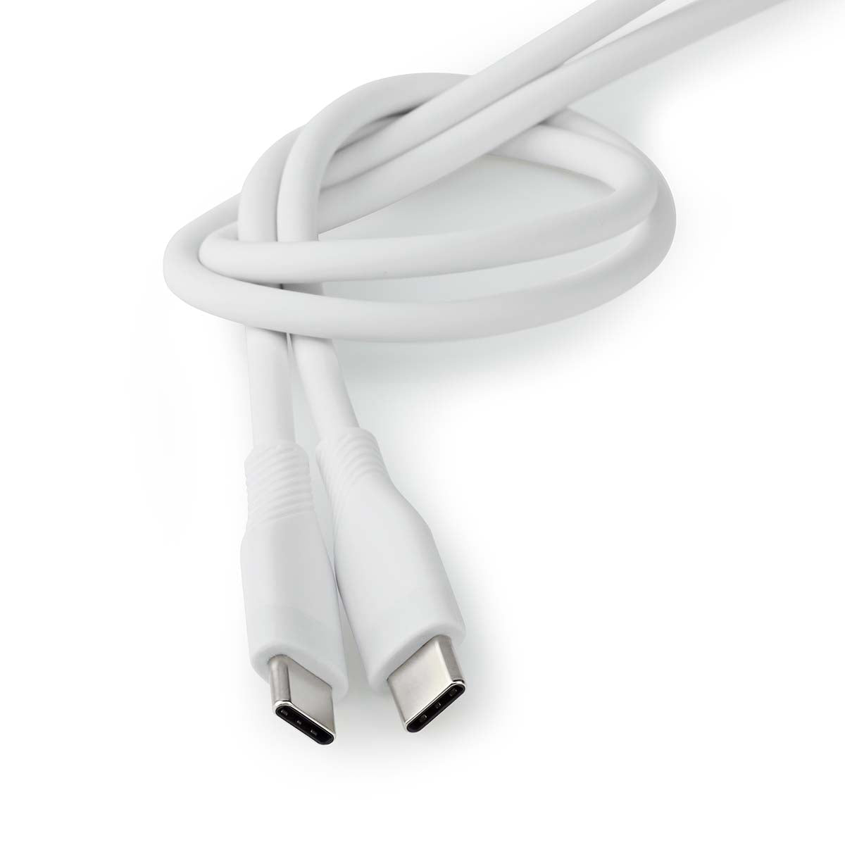 USB-Kabel | USB 2.0 | USB-C™ Stecker | USB-C™ Stecker | 60 W | 480 Mbps | Vernickelt | 1.50 m | Rund | Silikon | Weiss | Box