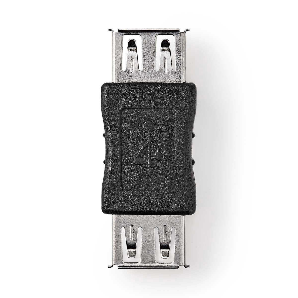 USB-A Adapter | USB 2.0 | USB-A Buchse | USB-A Buchse | 480 Mbps | Rund | Vernickelt | PVC | Schwarz | Box
