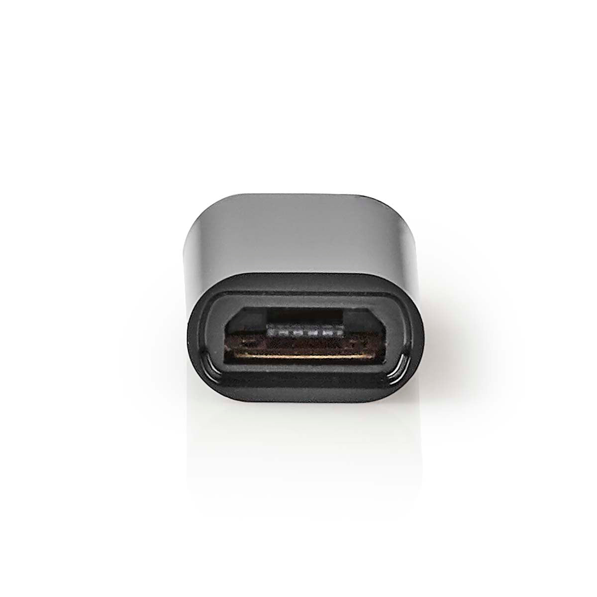 USB-C™ Adapter | USB 2.0 | USB-C™ Stecker | USB Micro-B Buchse | 480 Mbps | Rund | Vernickelt | Schwarz | Box