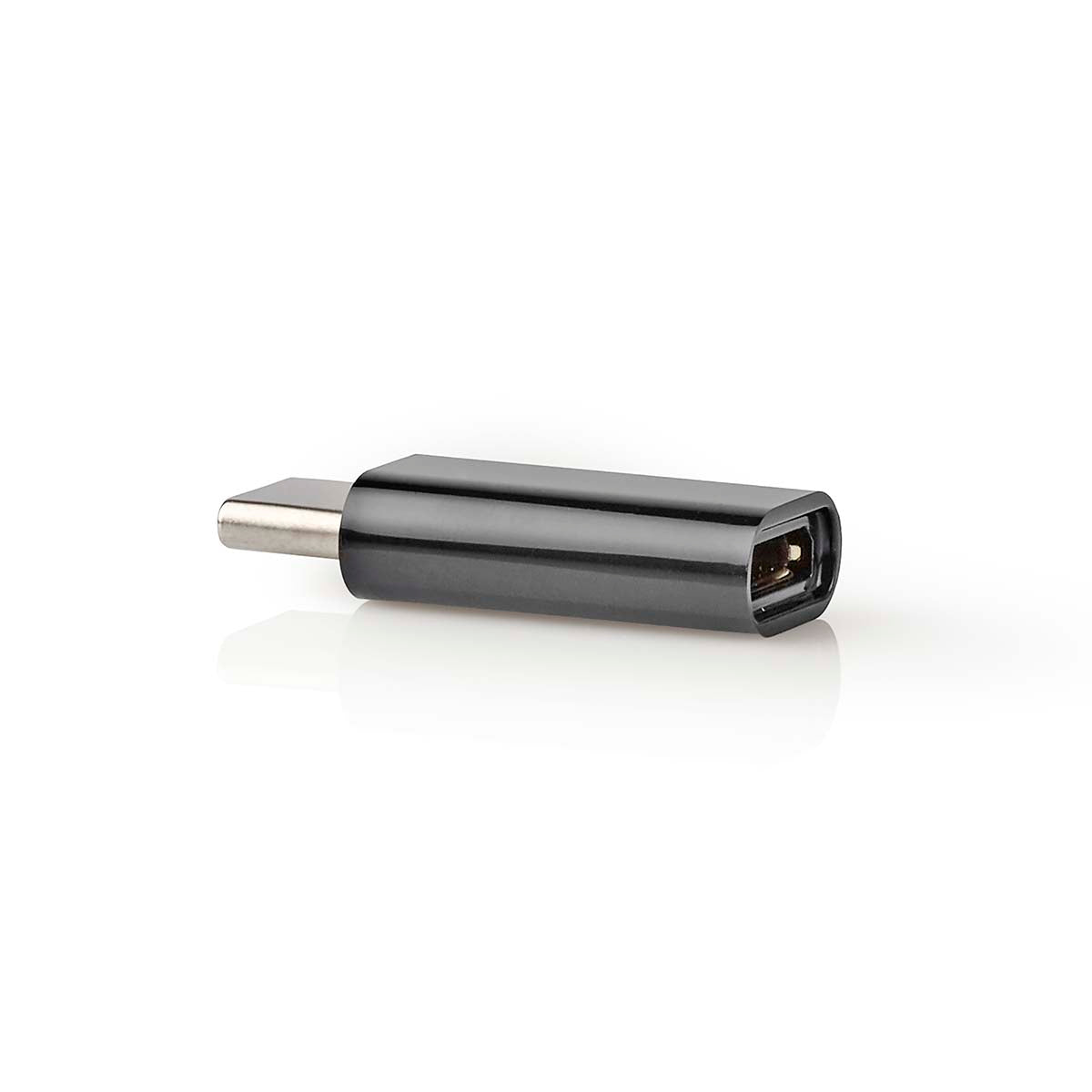 USB-C™ Adapter | USB 2.0 | USB-C™ Stecker | USB Micro-B Buchse | 480 Mbps | Rund | Vernickelt | Schwarz | Box