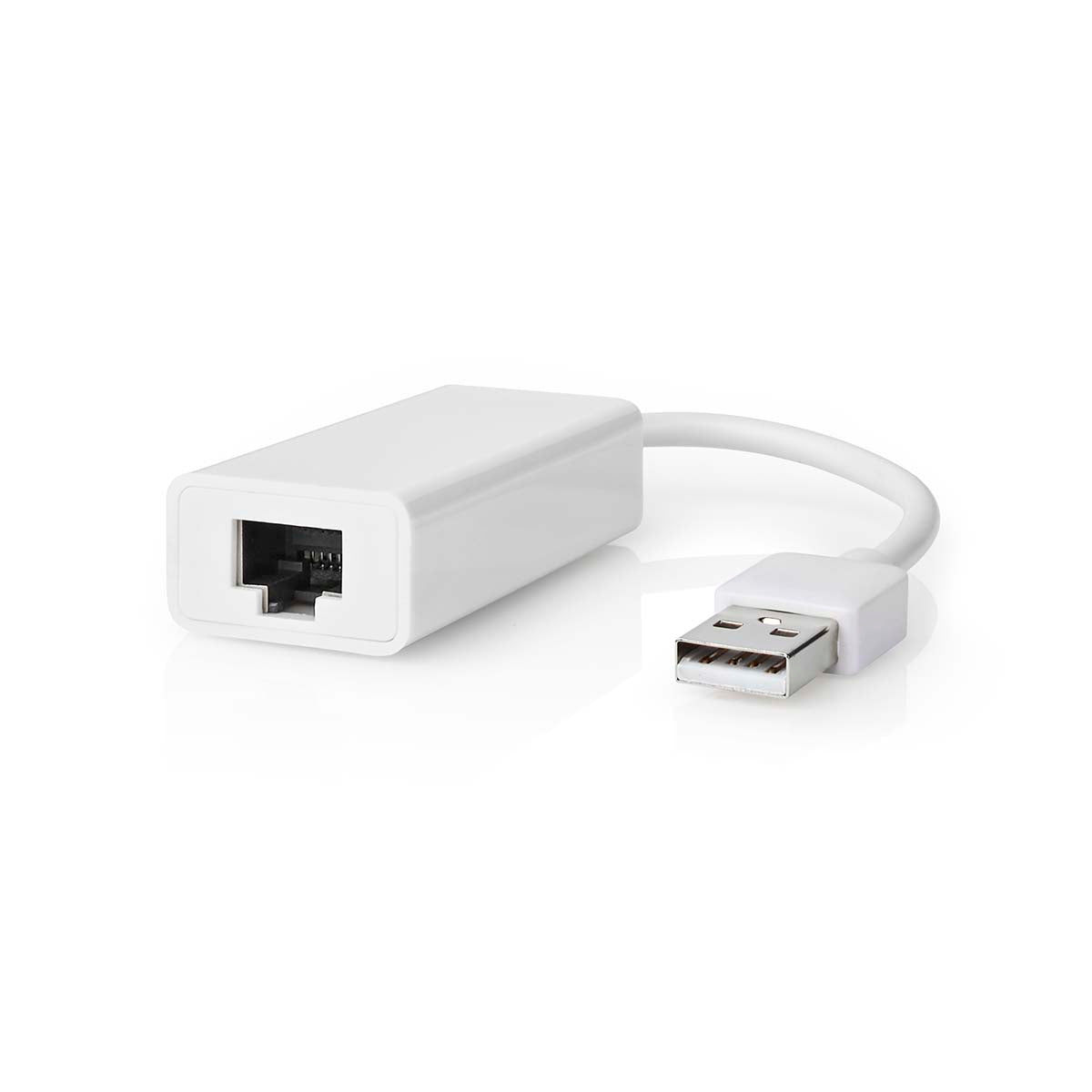 USB-Netzwerkadapter | USB 2.0 | 100 Mbps | USB-A Stecker | RJ45 Buchse | 0.20 m | Rund | Vergoldet / Vernickelt | Reines Kupfer | Weiss | Box