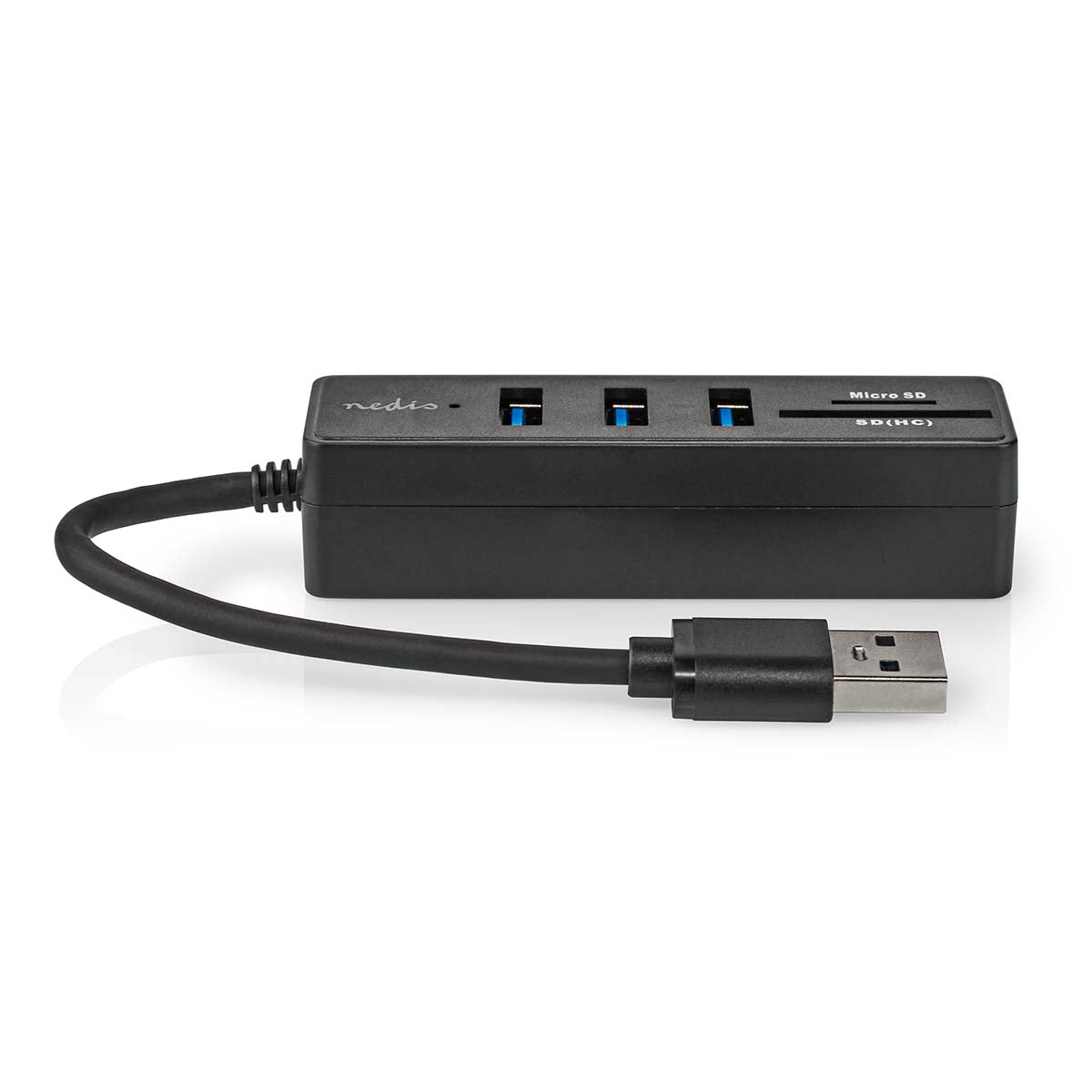 USB-Hub | USB-A Stecker | 3x USB A Buchse | 5-Port port(s) | USB 3.2 Gen 1 | Stromversorgung über USB | 5 Gbps | SD & MicroSD