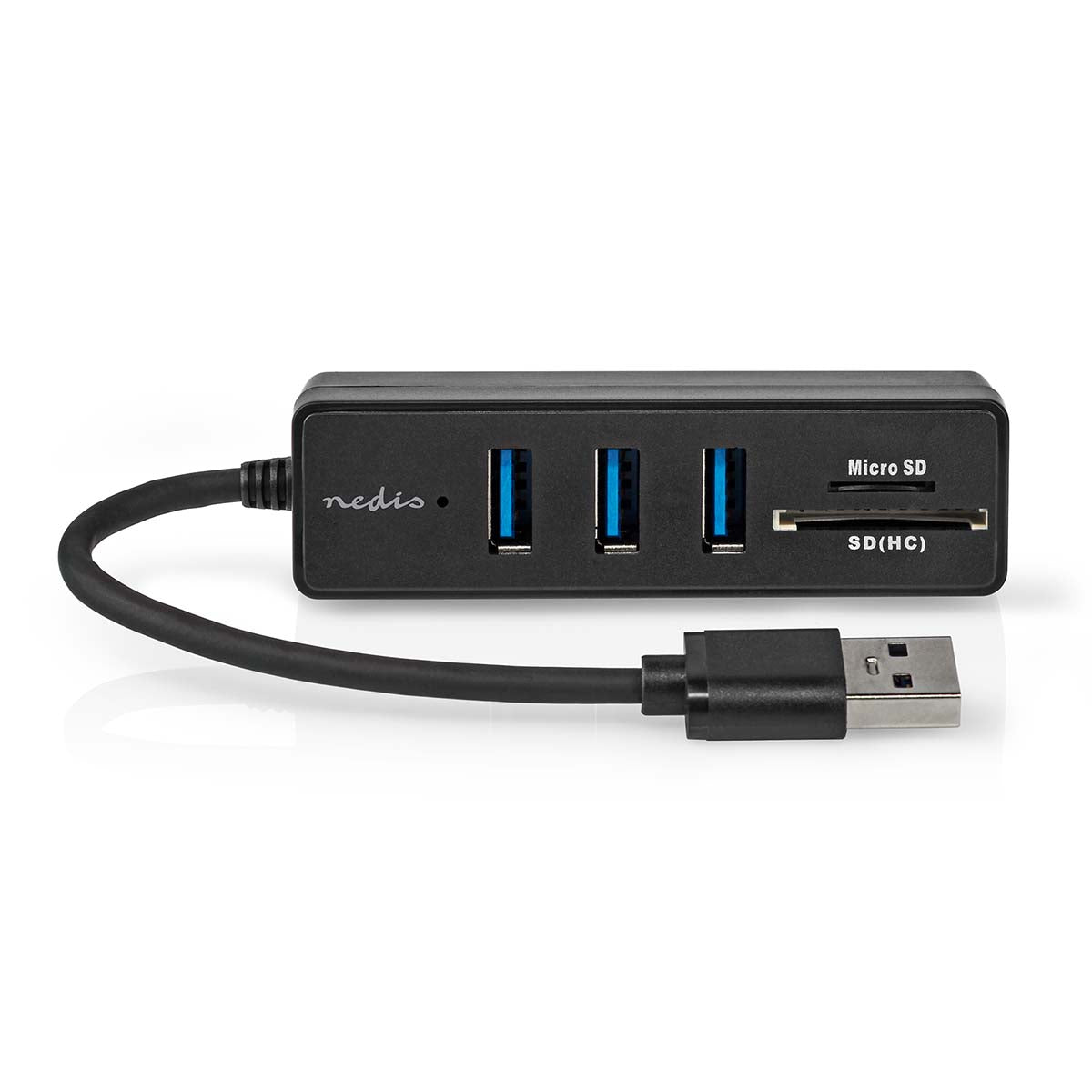 USB-Hub | USB-A Stecker | 3x USB A Buchse | 5-Port port(s) | USB 3.2 Gen 1 | Stromversorgung über USB | 5 Gbps | SD & MicroSD