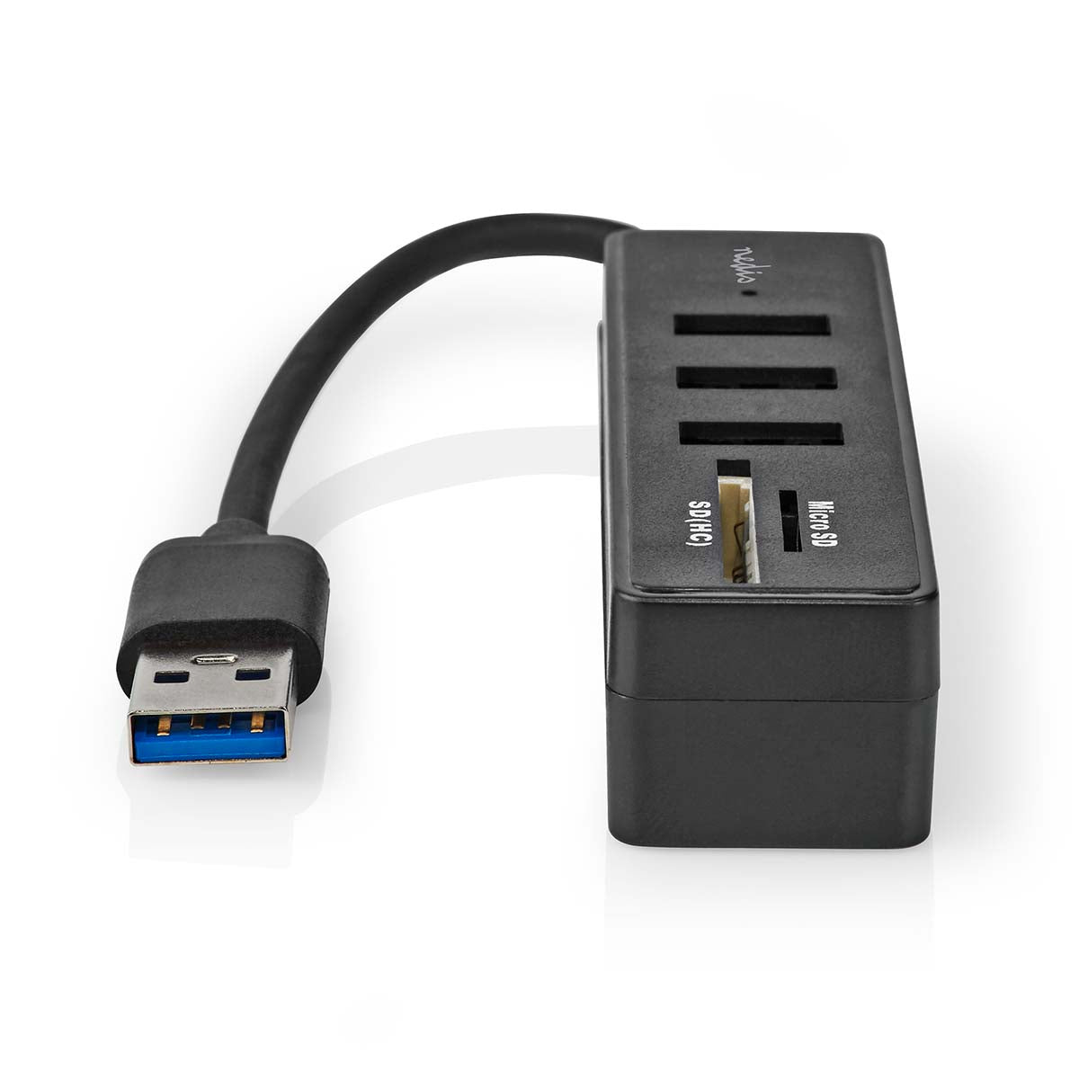 USB-Hub | USB-A Stecker | 3x USB A Buchse | 5-Port port(s) | USB 3.2 Gen 1 | Stromversorgung über USB | 5 Gbps | SD & MicroSD