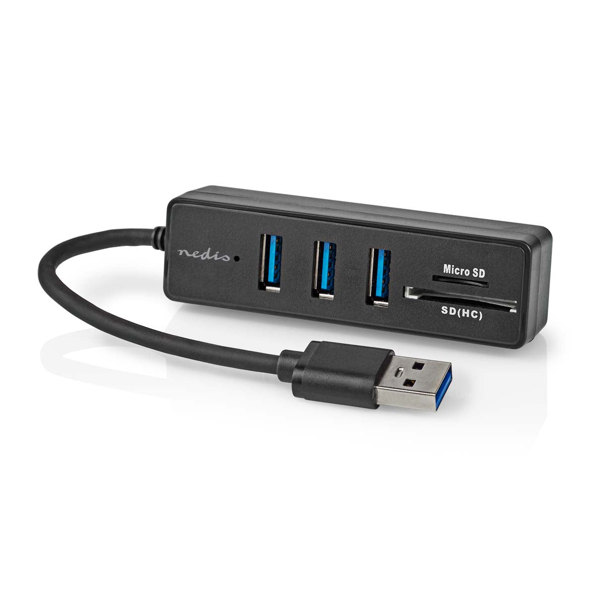 USB-Hub | USB-A Stecker | 3x USB A Buchse | 5-Port port(s) | USB 3.2 Gen 1 | Stromversorgung über USB | 5 Gbps | SD & MicroSD