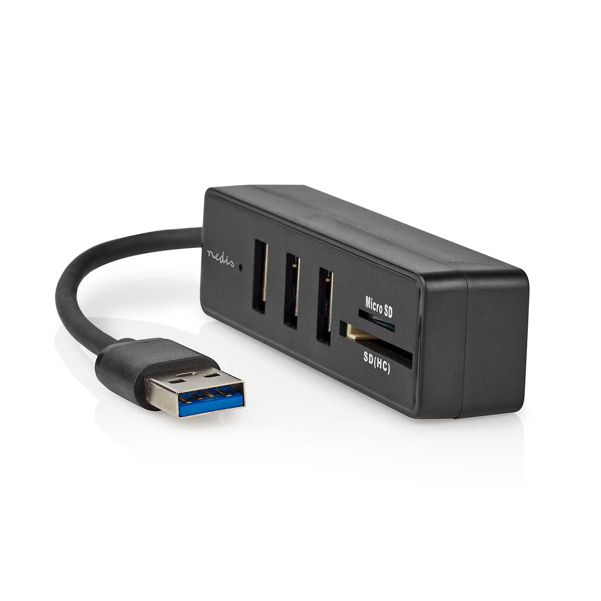 USB-Hub | USB-A Stecker | 3x USB A Buchse | 5-Port port(s) | USB 3.2 Gen 1 | Stromversorgung über USB | 5 Gbps | SD & MicroSD