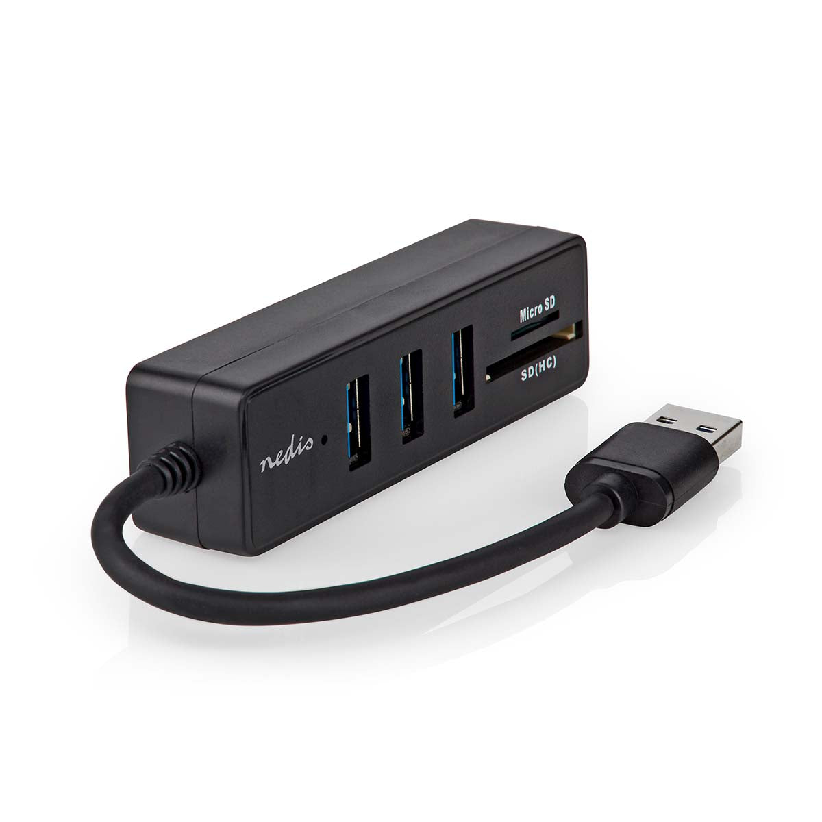 USB-Hub | USB-A Stecker | 3x USB A Buchse | 5-Port port(s) | USB 3.2 Gen 1 | Stromversorgung über USB | 5 Gbps | SD & MicroSD