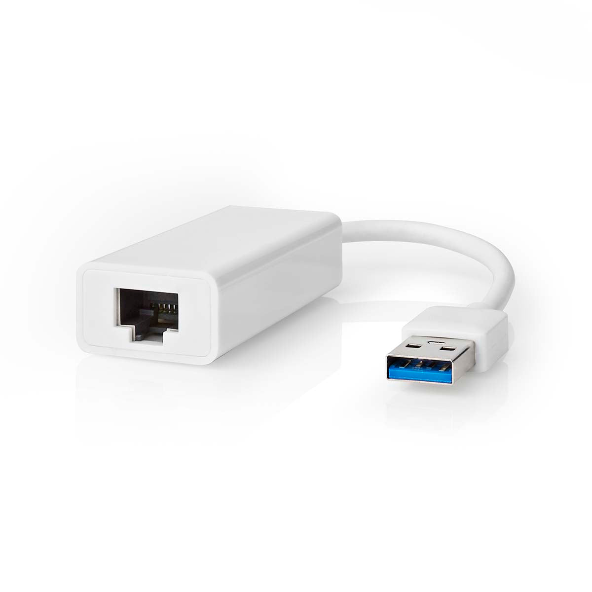 USB-Netzwerkadapter | USB 3.2 Gen 1 | 1 Gbps | USB-A Stecker | RJ45 Buchse | 0.20 m | Rund | Vernickelt | Reines Kupfer | Weiss | Box