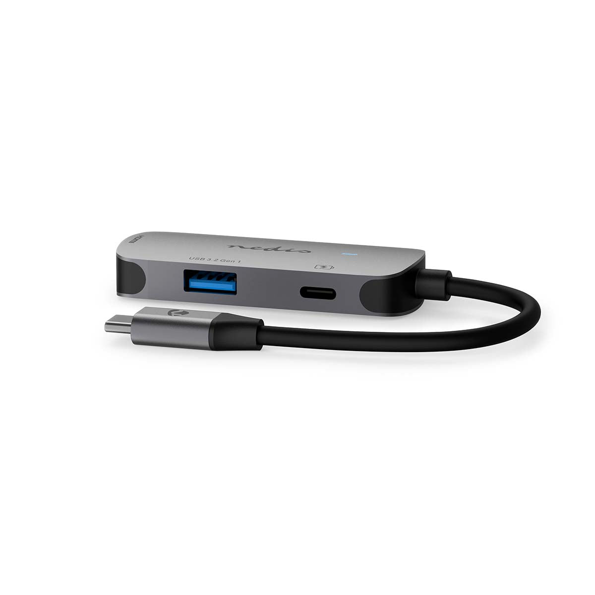 USB Multi-Port-Adapter | USB 3.2 Gen 1 | USB-C™ Stecker | HDMI™ Ausgang / USB-A Buchse / USB-C™ Buchse | 5 Gbps | 0.10 m | Rund | Vernickelt | PVC | Grau | Box