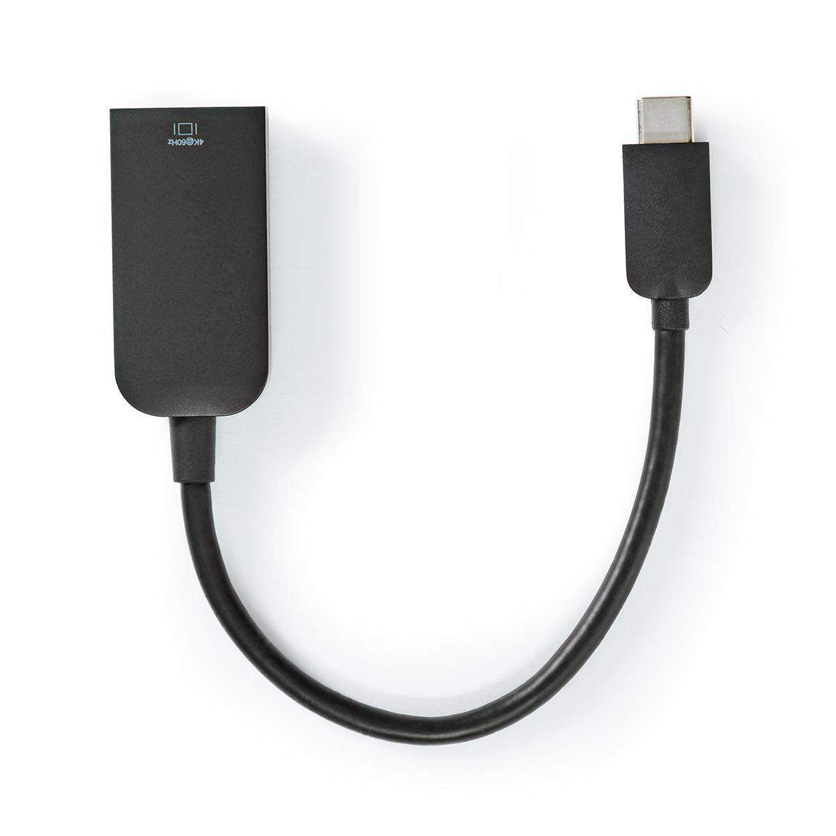 USB-C™ Adapter | USB 3.2 Gen 1 | USB-C™ Stecker | HDMI™ Buchse | 4K@60Hz | 0.20 m | Rund | Vernickelt | PVC | Schwarz | Box