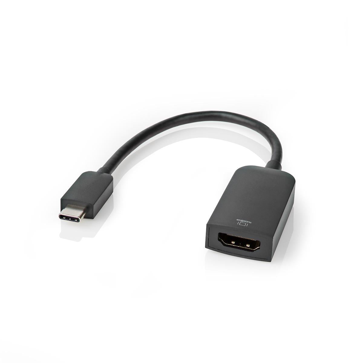 USB-C™ Adapter | USB 3.2 Gen 1 | USB-C™ Stecker | HDMI™ Buchse | 4K@60Hz | 0.20 m | Rund | Vernickelt | PVC | Schwarz | Box