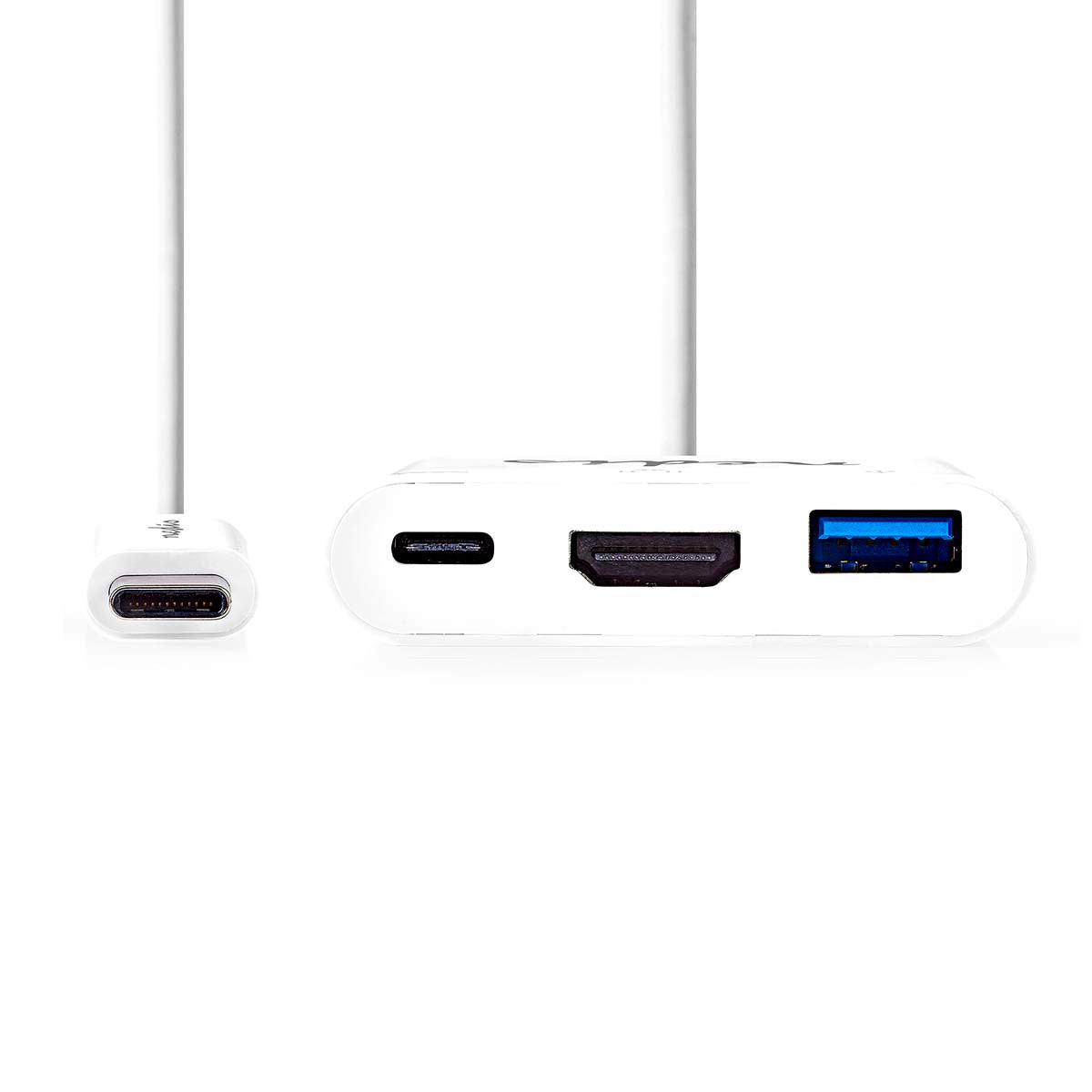 USB Multi-Port-Adapter | USB 3.2 Gen 1 | USB-C™ Stecker | HDMI™ Ausgang / USB-A Buchse / USB-C™ Buchse | 5 Gbps | 0.20 m | Rund | Vernickelt | PVC | Weiss | Box