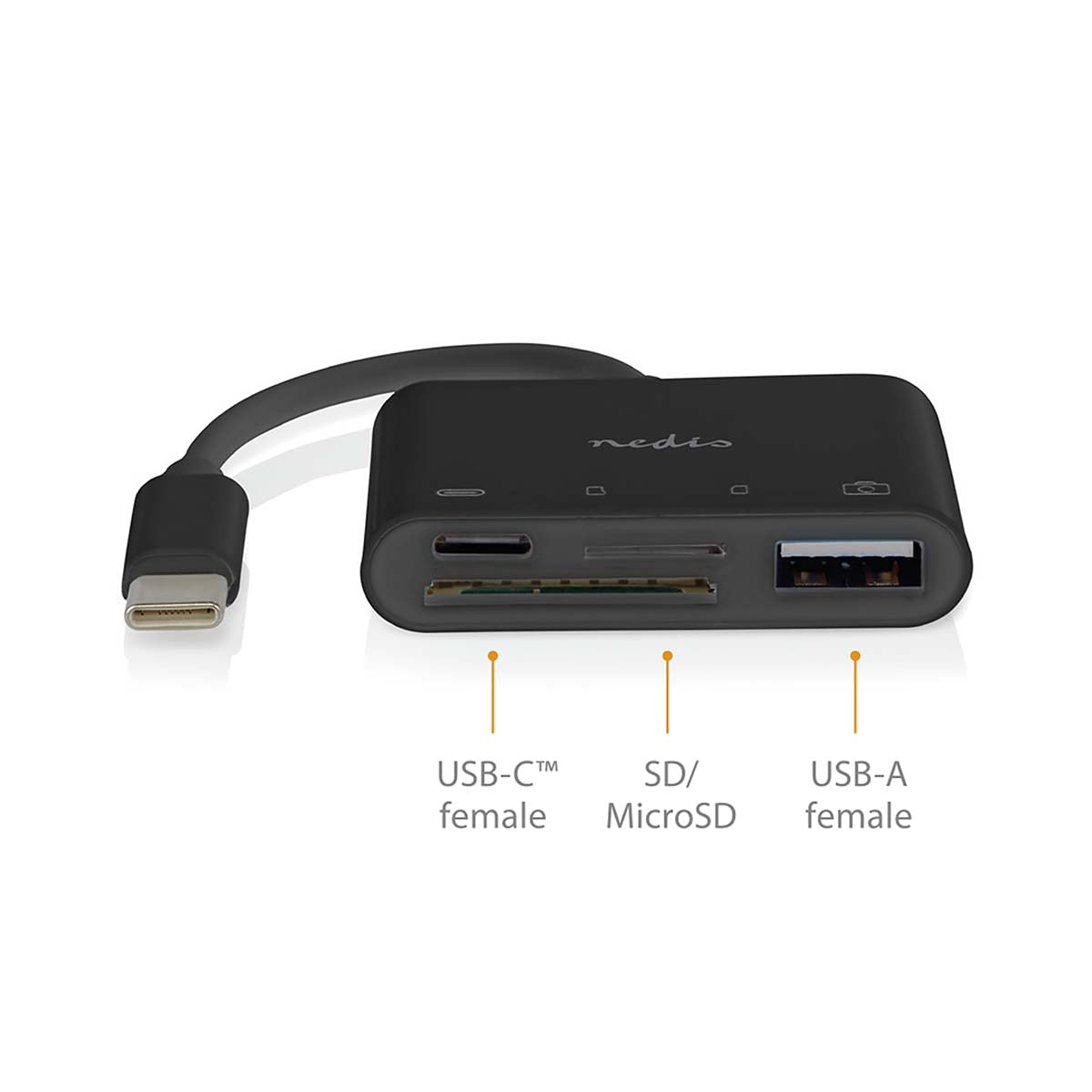 USB-Hub | 1x USB-C™ | 1x USB A / 1x USB-C™ | 4-Port port(s) | USB 2.0 | Stromversorgung über USB | SD & MicroSD