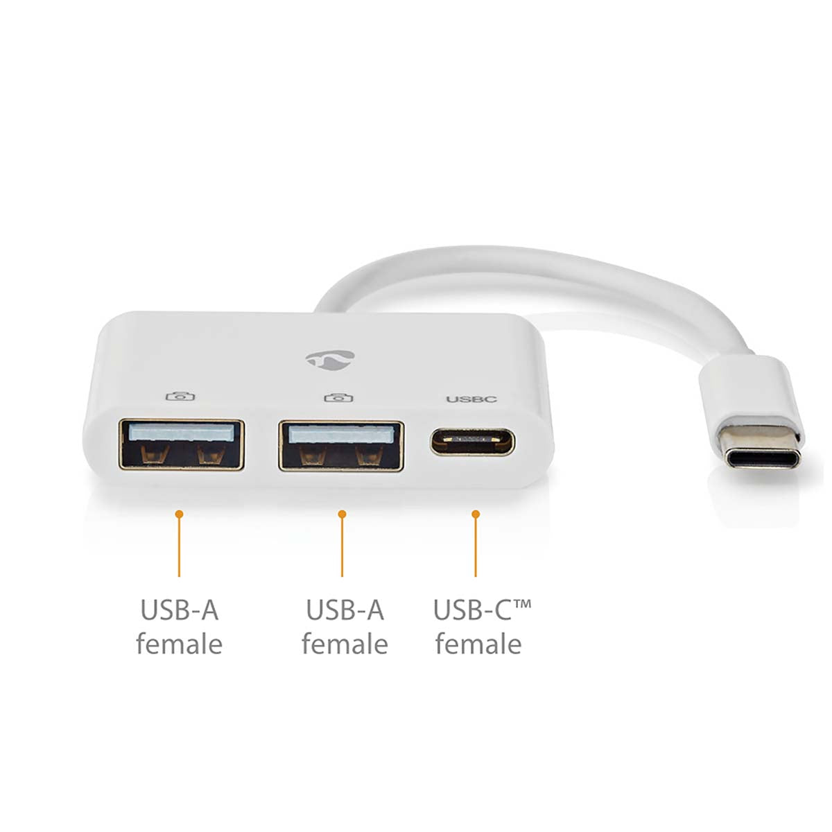 USB-Hub | 1x USB-C™ | 1x USB-C™ / 2x USB 2.0 A Female | 3-Port port(s) | Stromversorgung über USB