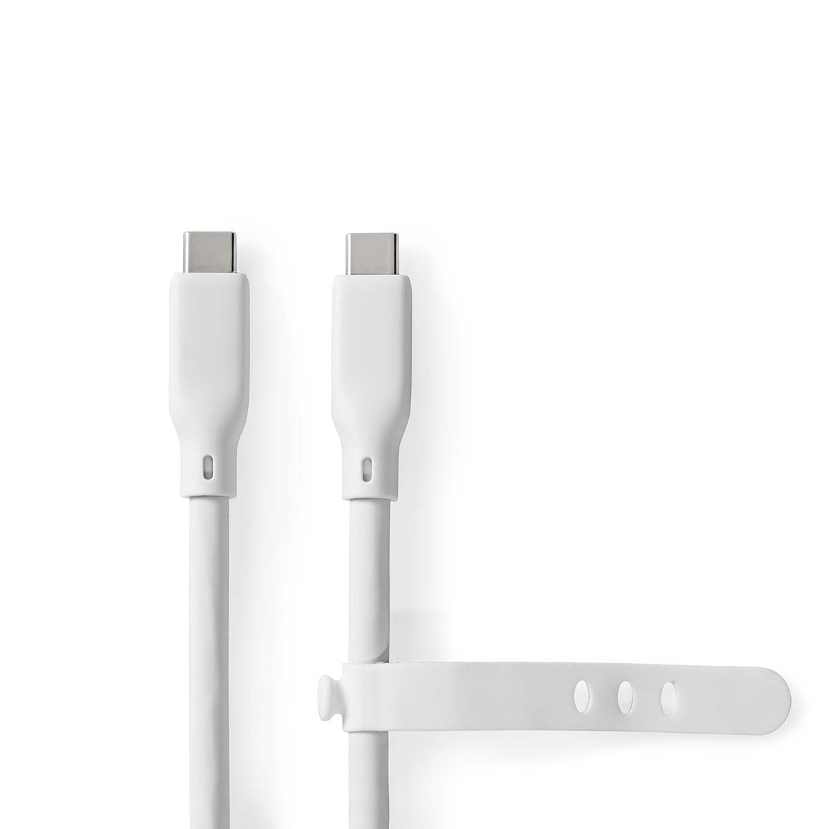 USB-Kabel | USB 3.2 Gen 1 | USB-C™ Stecker | USB-C™ Stecker | 60 W | 4K@60Hz | 5 Gbps | Vernickelt | 1.50 m | Rund | Silikon | Weiss | Box