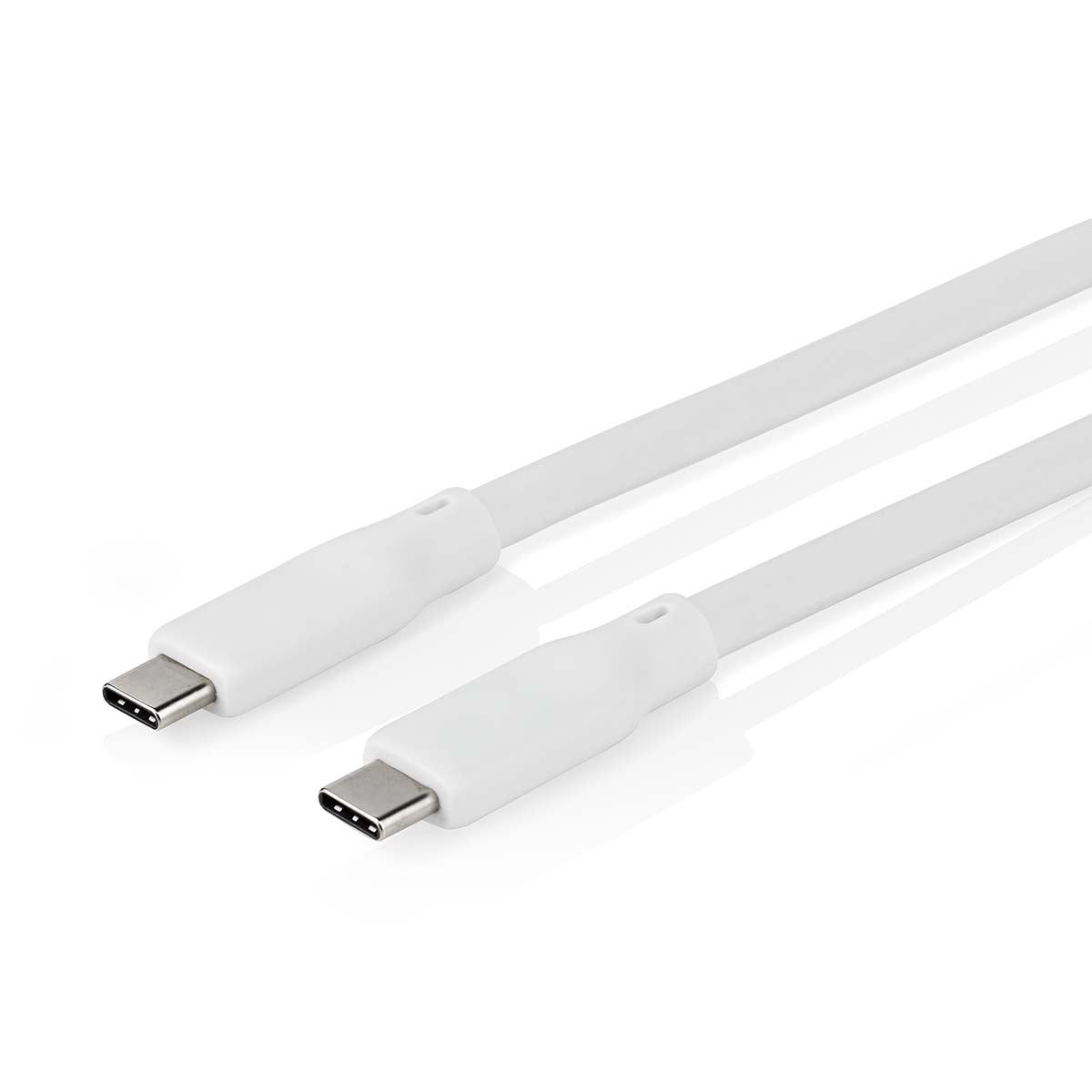 USB-Kabel | USB 3.2 Gen 1 | USB-C™ Stecker | USB-C™ Stecker | 60 W | 4K@60Hz | 5 Gbps | Vernickelt | 1.50 m | Rund | Silikon | Weiss | Box