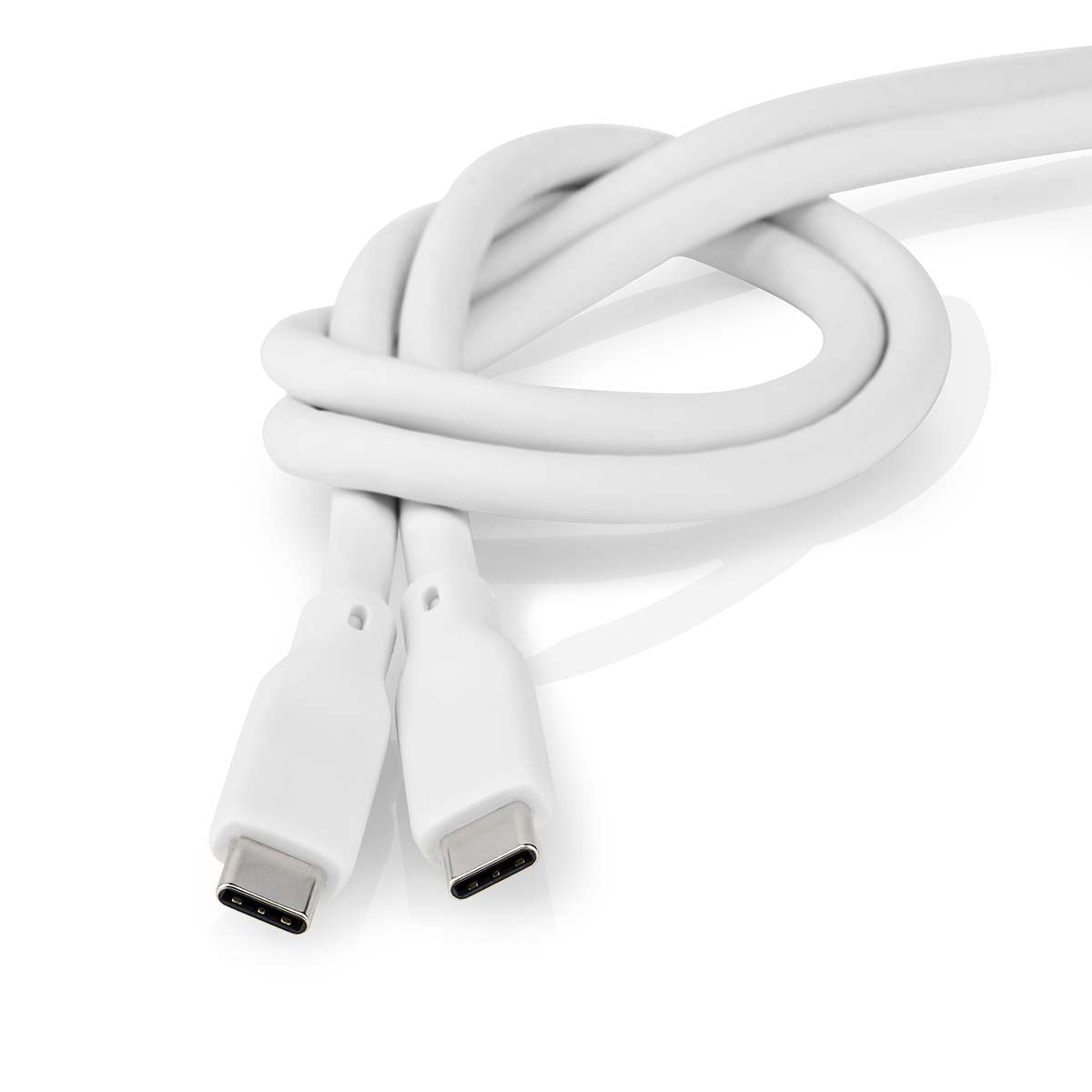 USB-Kabel | USB 3.2 Gen 1 | USB-C™ Stecker | USB-C™ Stecker | 60 W | 4K@60Hz | 5 Gbps | Vernickelt | 1.50 m | Rund | Silikon | Weiss | Box