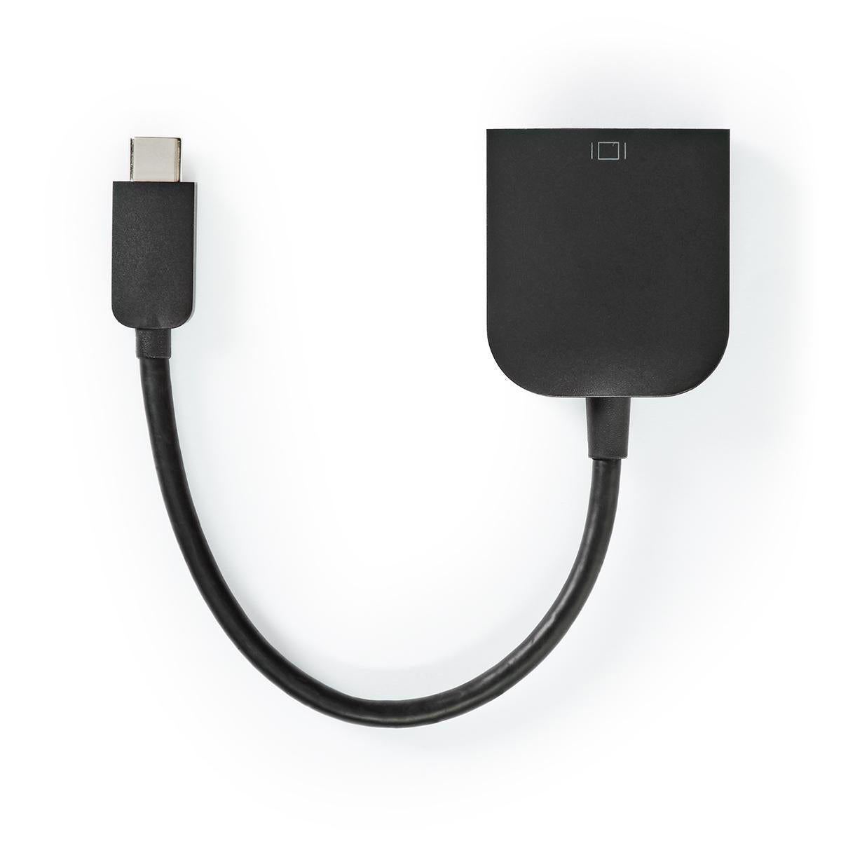 USB-C™ Adapter | USB 3.2 Gen 1 | USB-C™ Stecker | VGA Buchse | 1920x1200 | 5 Gbps | 0.20 m | Rund | Vernickelt | PVC | Schwarz | Box