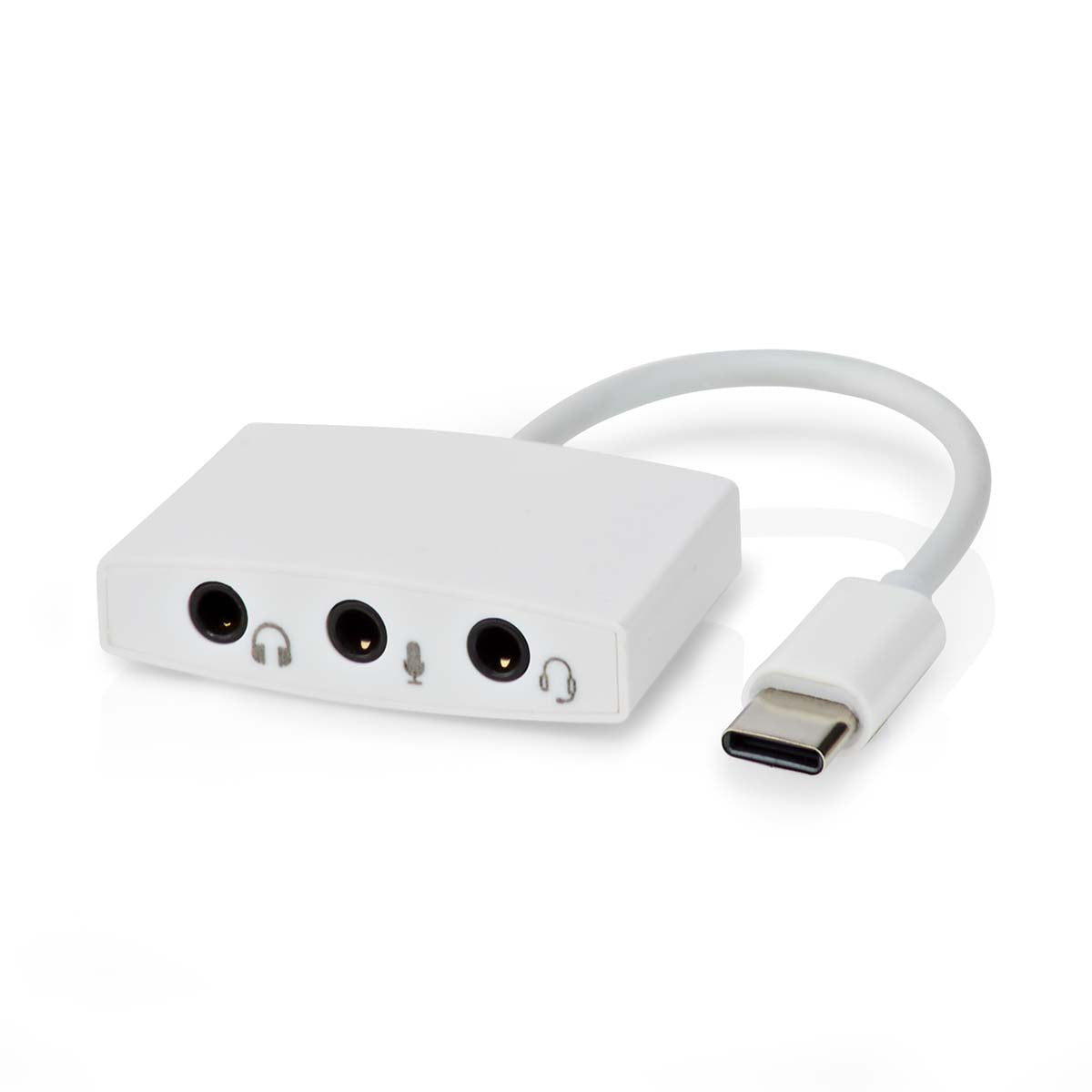 USB-C™ Adapter | USB 2.0 | USB-C™ Stecker | 3.5 mm Buchse | 0.10 m | Rund | Vernickelt | ABS/PVC | Weiss | Box