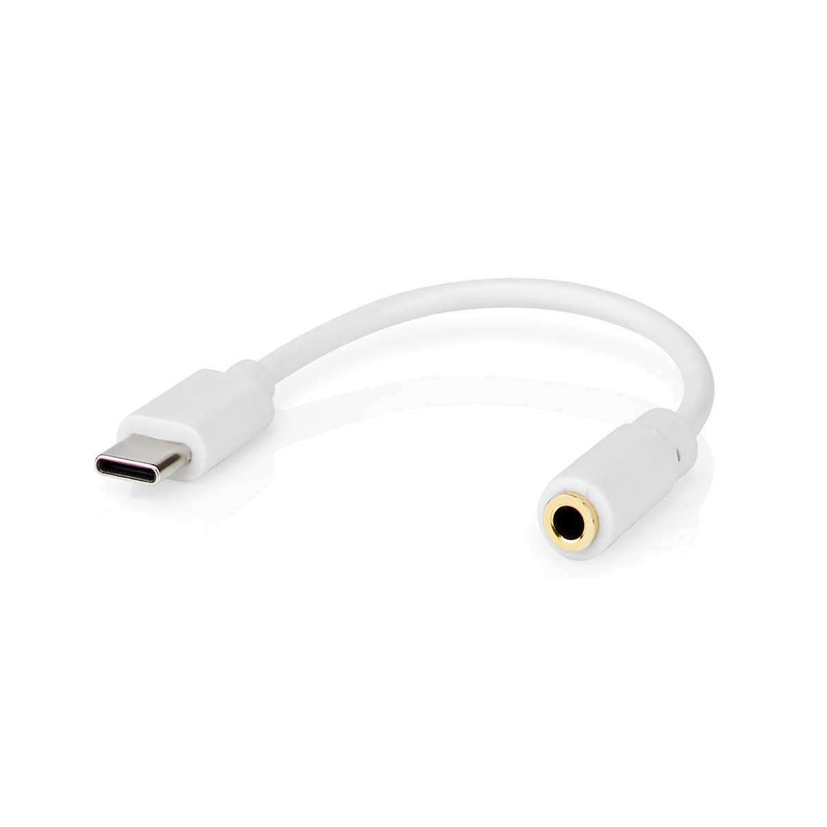 USB-C™ Adapter | USB 2.0 | USB-C™ Stecker | 3.5 mm Buchse | 0.10 m | Rund | Vernickelt | PVC | Weiss | Box