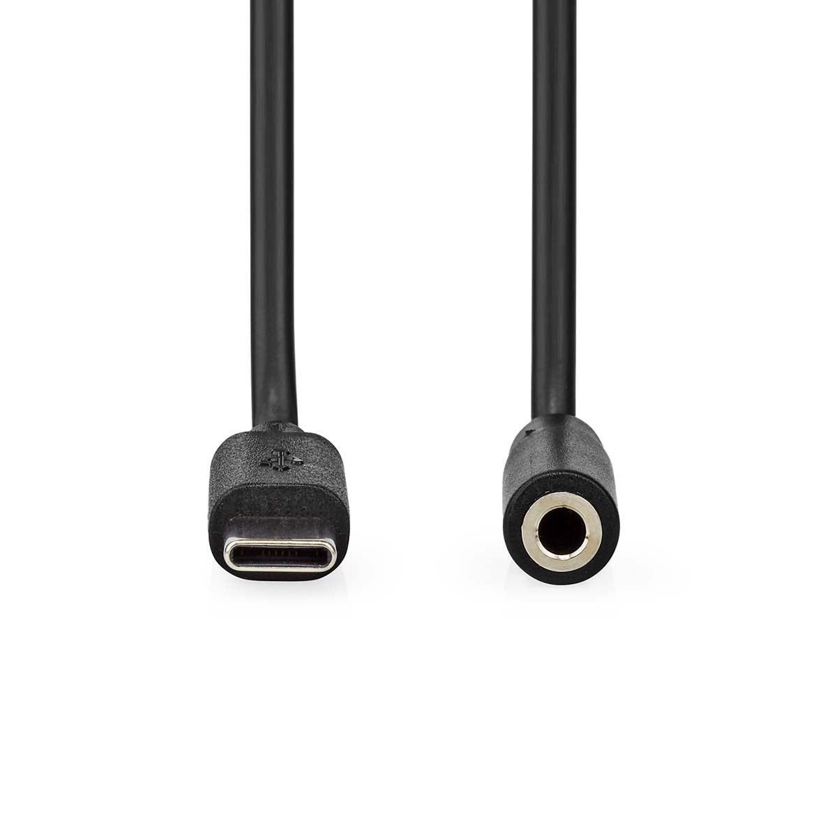 USB-C™ Adapter | USB 2.0 | USB-C™ Stecker | 3.5 mm Buchse | 1.00 m | Rund | Vernickelt | PVC | Schwarz | Box