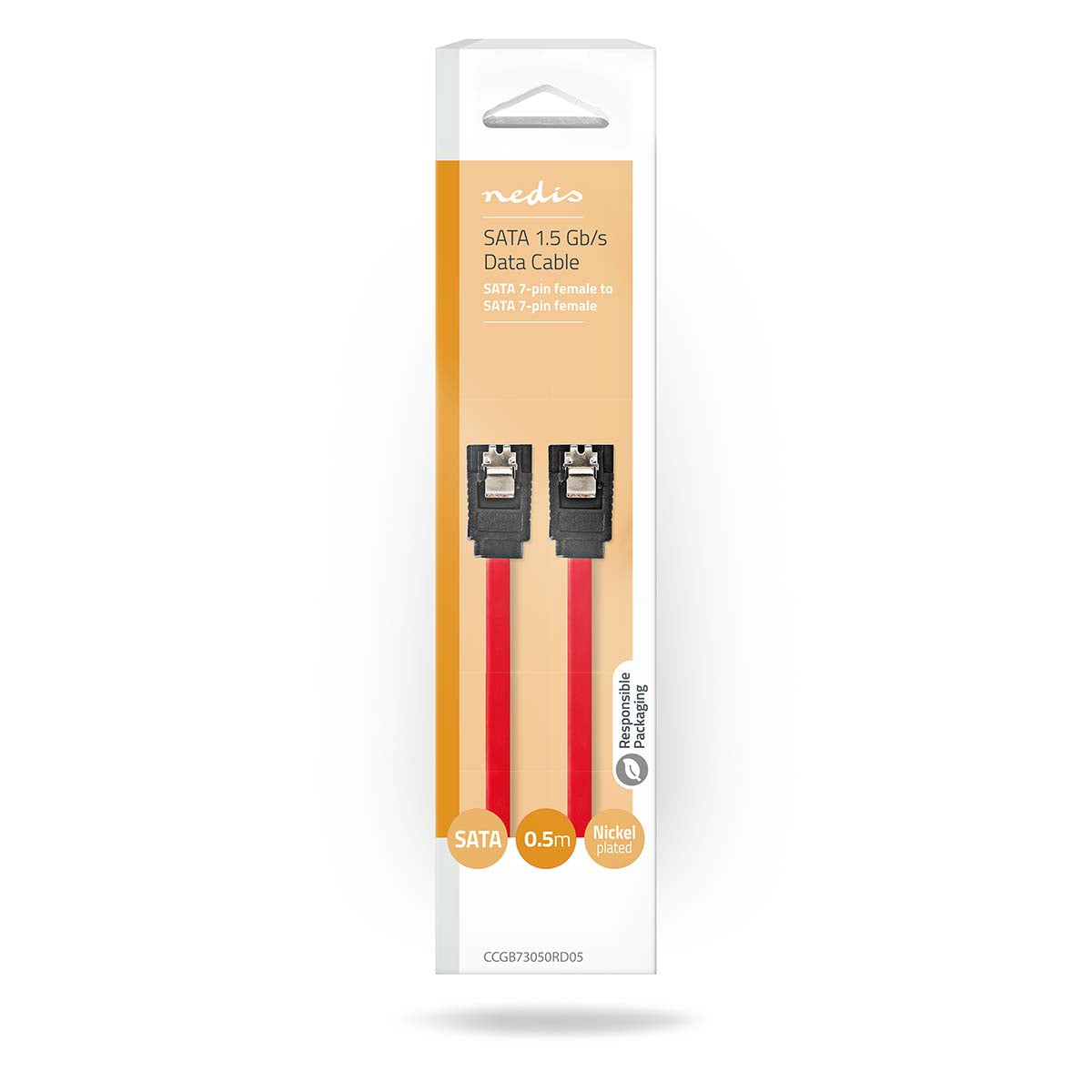 SATA Kabel | 1.5 Gbps | SATA 7-Pin-Buchse | SATA 7-Pin-Buchse | Vernickelt | 0.50 m | Flach | PVC | Red | Box