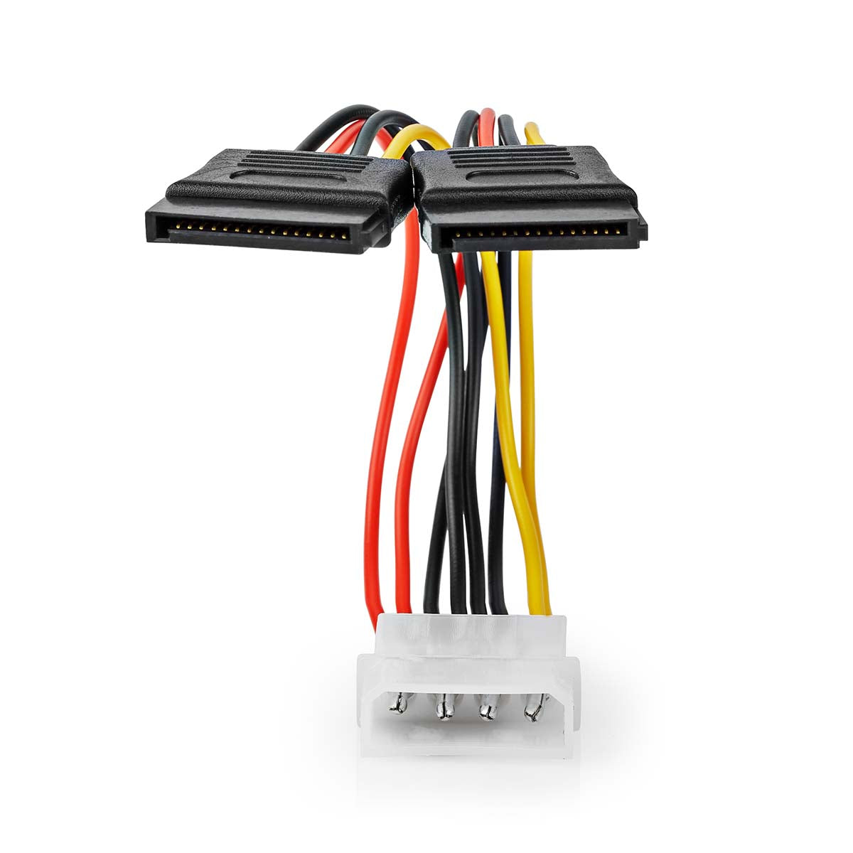 Interne Stromkabel | Molex Stecker | 2x SATA 15-Pin-Buchse | Vergoldet | 0.15 m | Rund | PVC | Mehrfarbig | Box