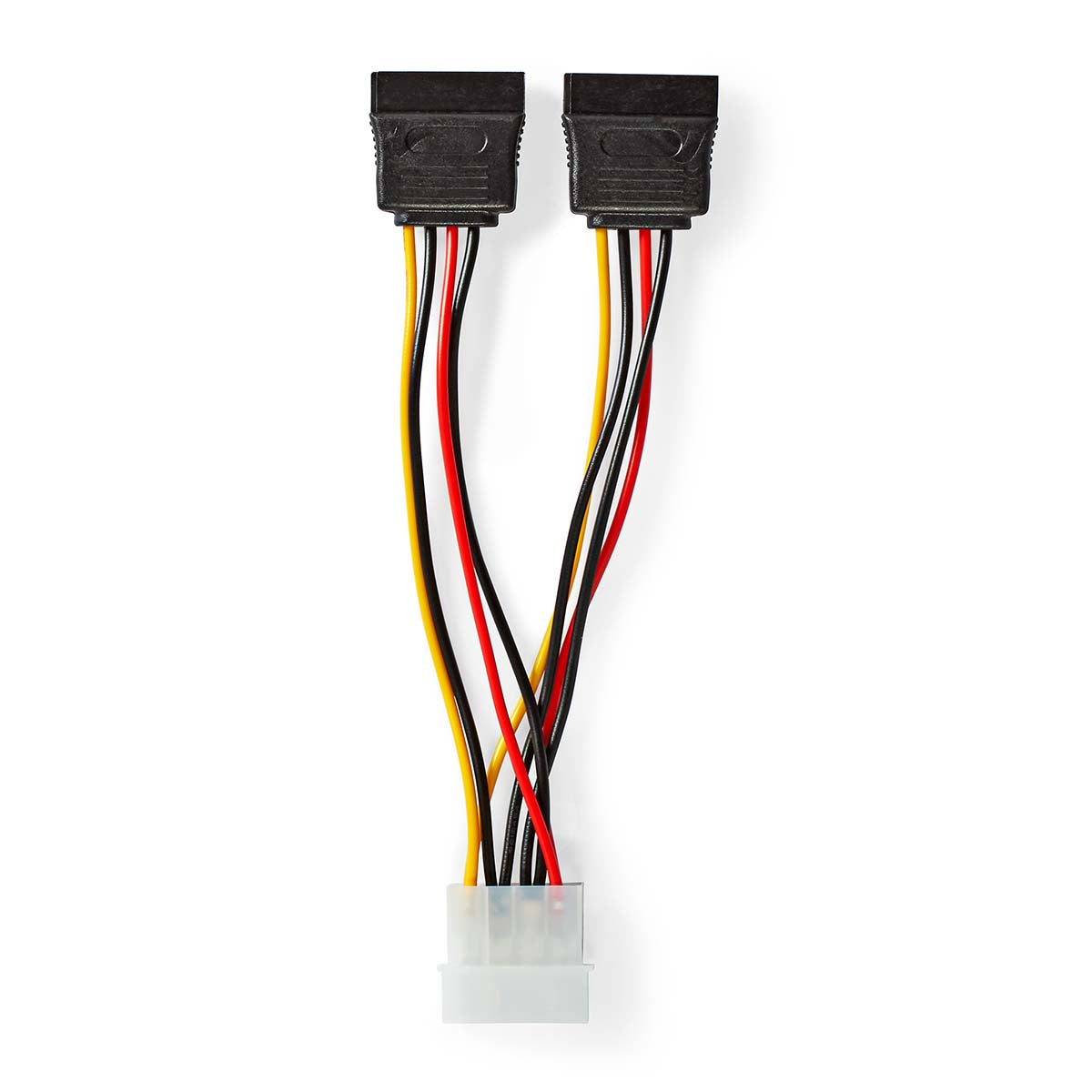 Interne Stromkabel | Molex Stecker | 2x SATA 15-Pin-Buchse | Vergoldet | 0.15 m | Rund | PVC | Mehrfarbig | Box